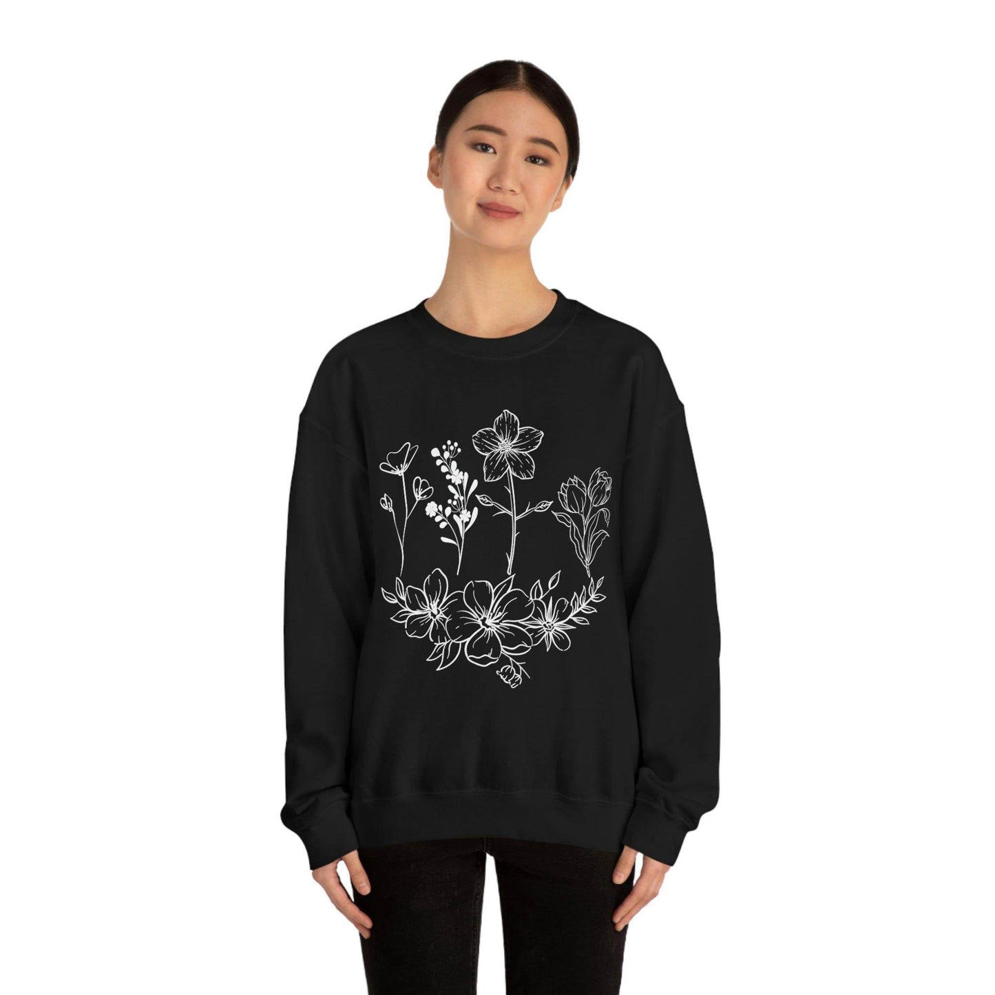 Flower sweatshirt, Vintage Flower Shirt, Vintage Botanical Shirt, plant sweatshirt, - Giftsmojo