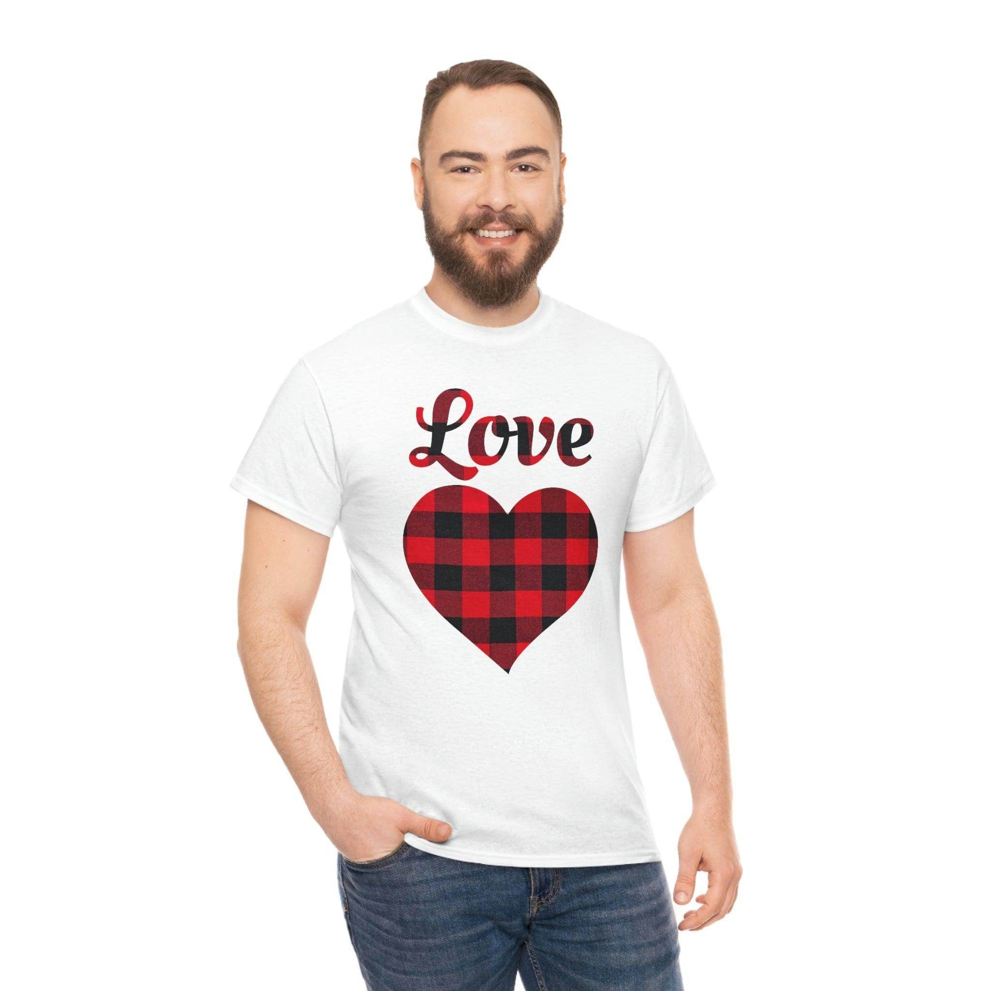 Plaid Love Heart Tee - Giftsmojo
