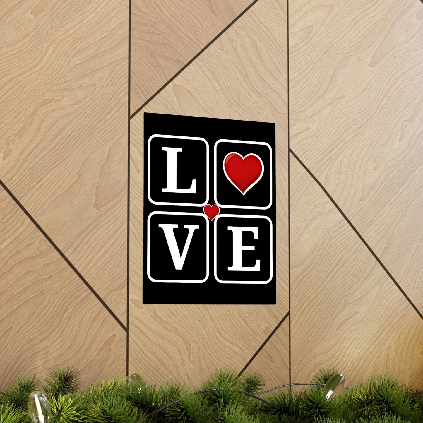 Love Square with Heart Premium Matte Vertical Posters - Giftsmojo