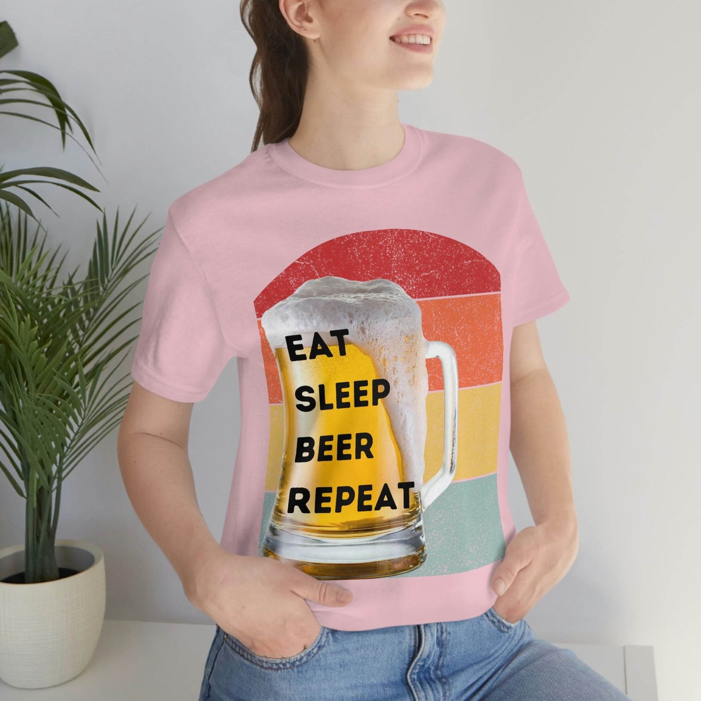 Retro shirt Eat Sleep Beer Repeat - funny beer shirt - Giftsmojo