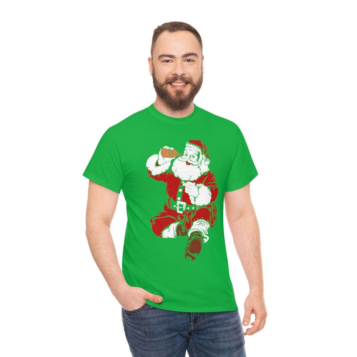 Santa Drinking Beer Funny T-shirt Funny Christmas Shirt Funny Santa Shirt Santa Gift - Giftsmojo