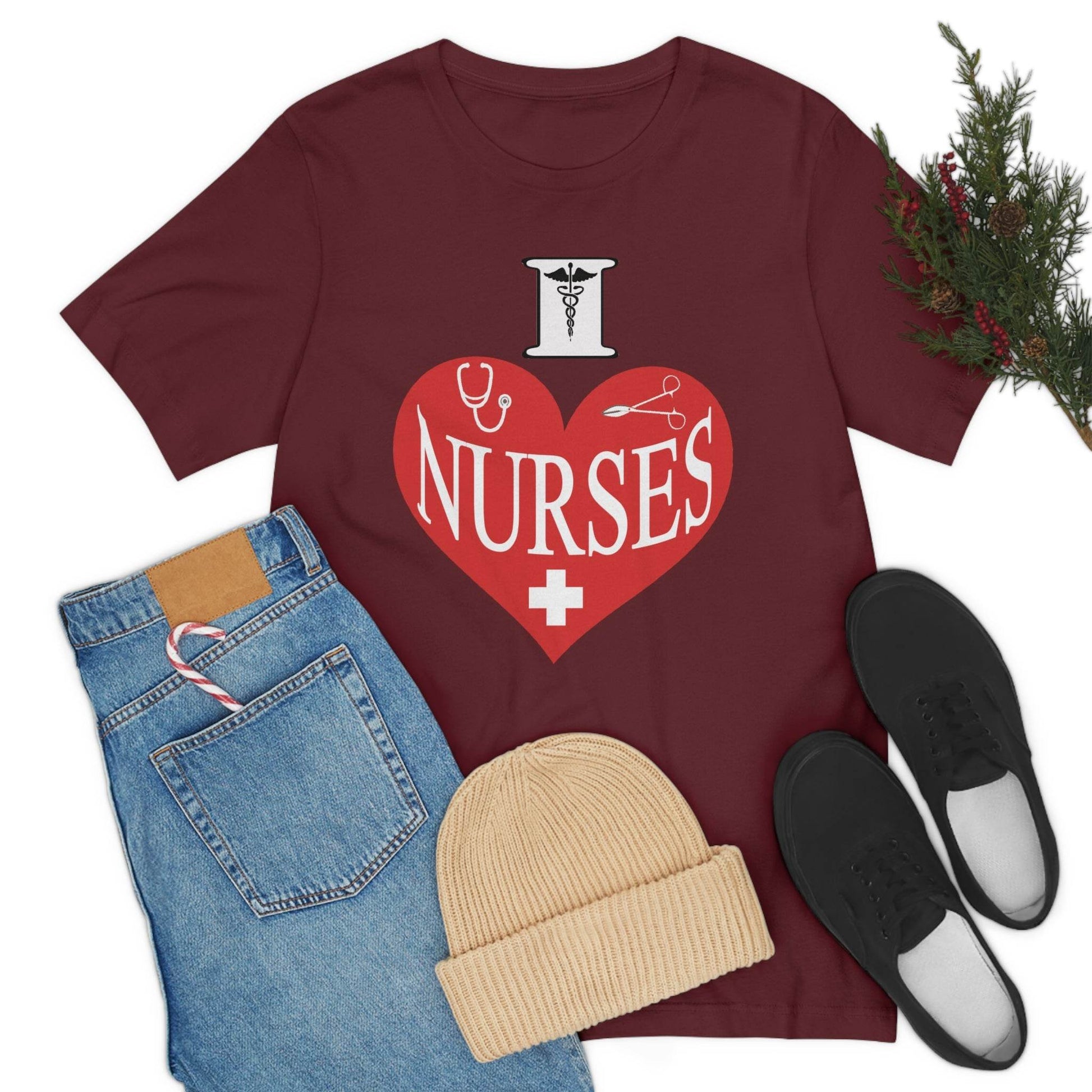 I love Nurses Tee - Giftsmojo