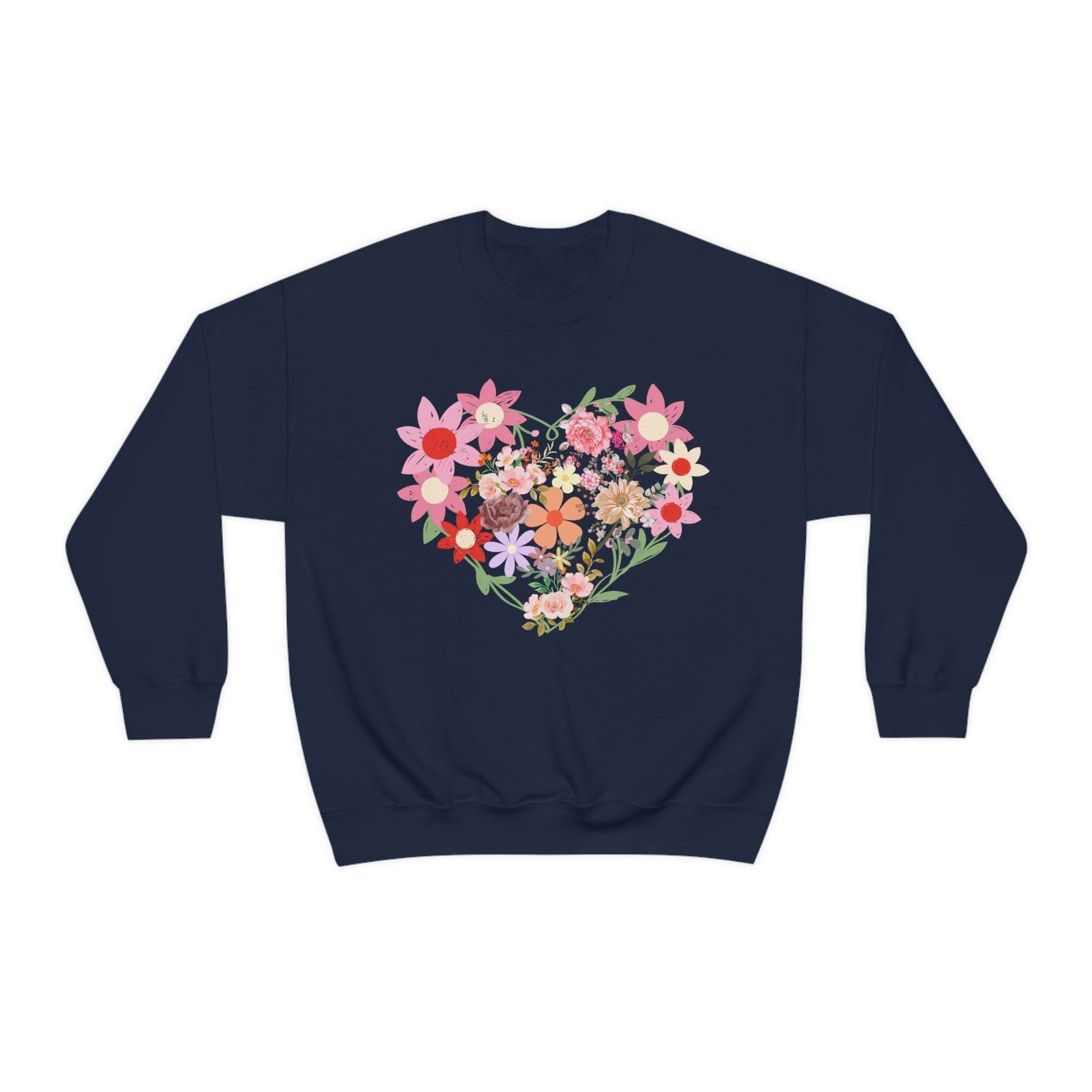 Flower Heart sweatshirt - Floral sweatshirt - Love Sweatshirt - Giftsmojo