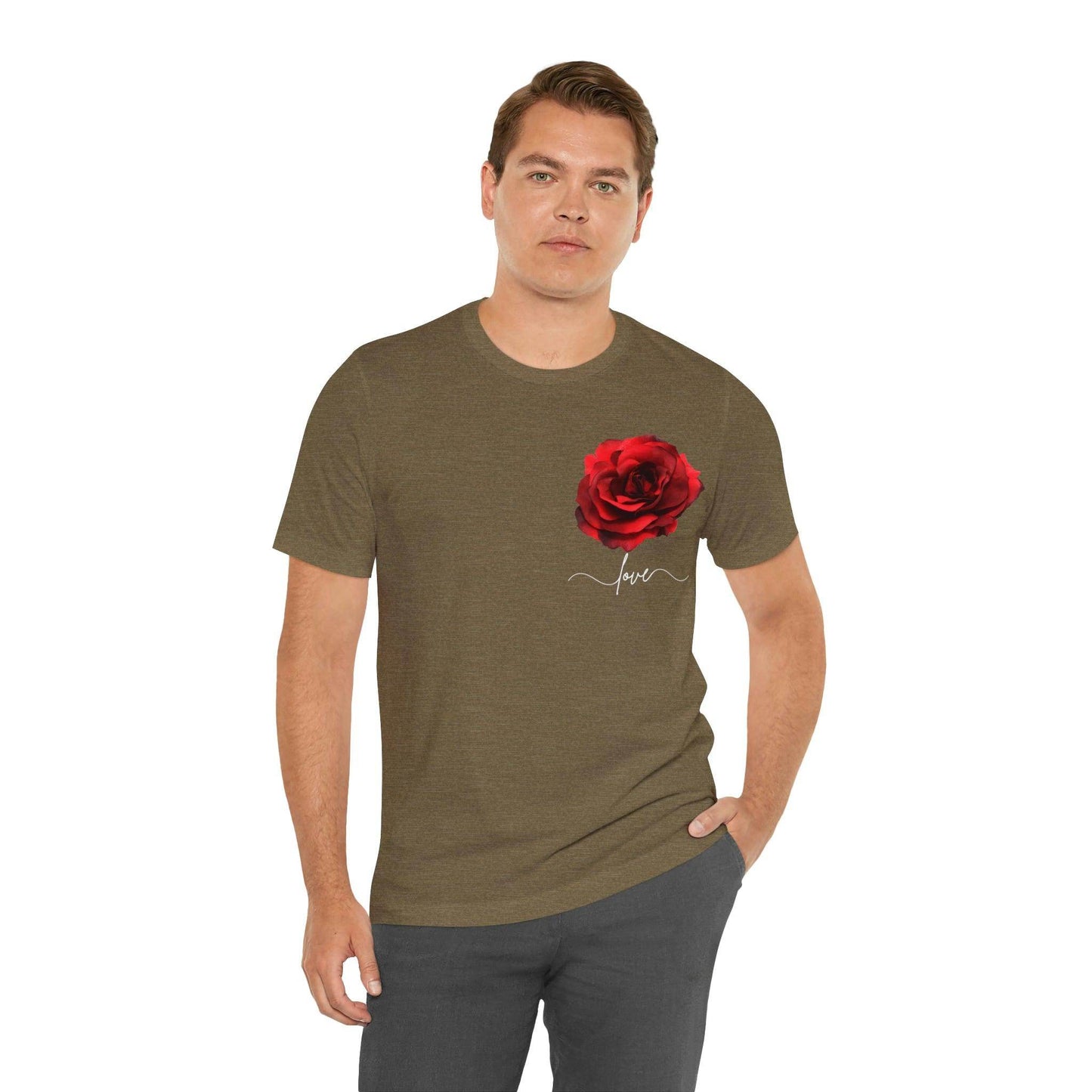 Love Rose Flower T-shirt for Women, Rose Graphic T-shirt, floral shirt, gift for her, love shirt - Giftsmojo