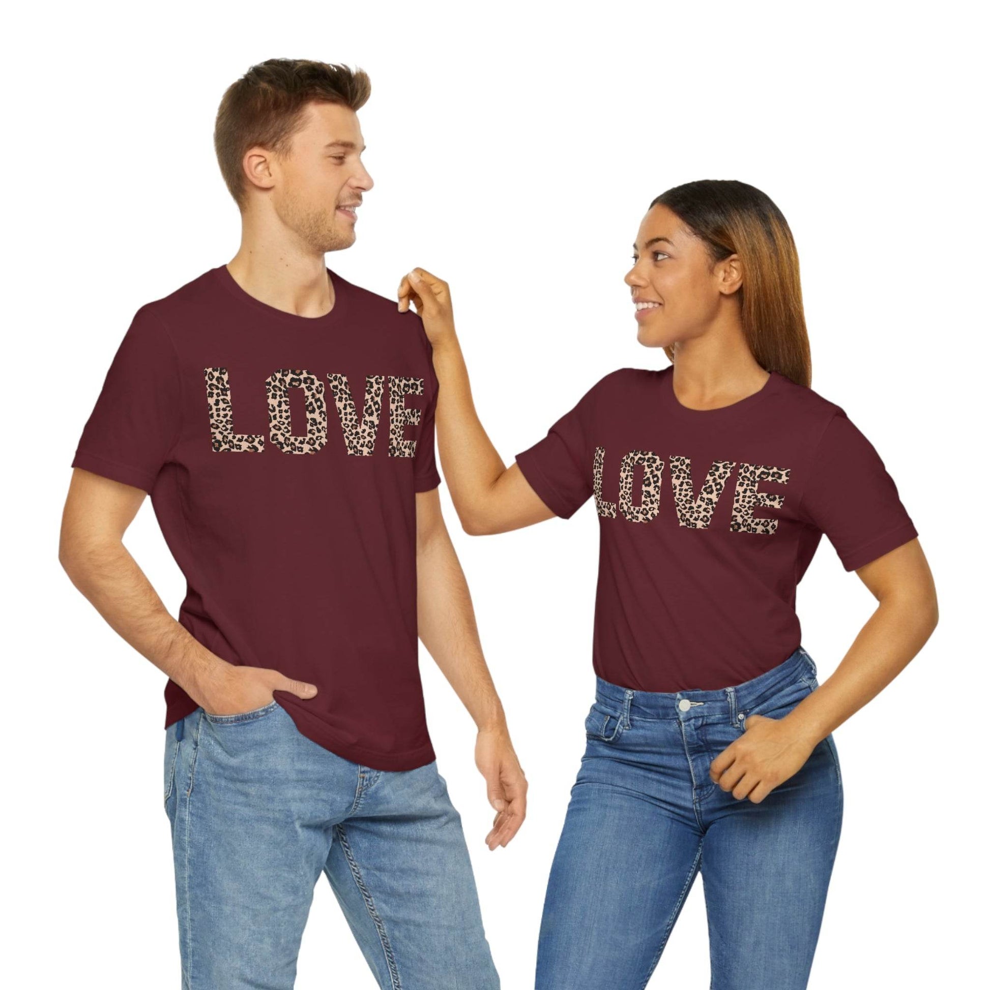 Leopard print love Tee - Giftsmojo