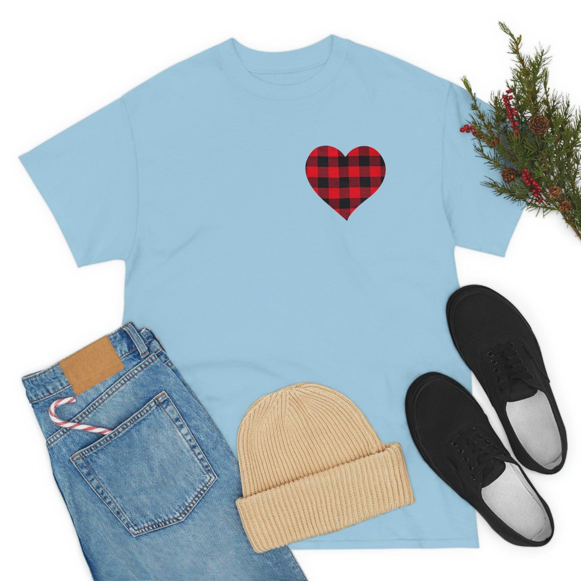 Plaid Heart T-Shirt - Giftsmojo