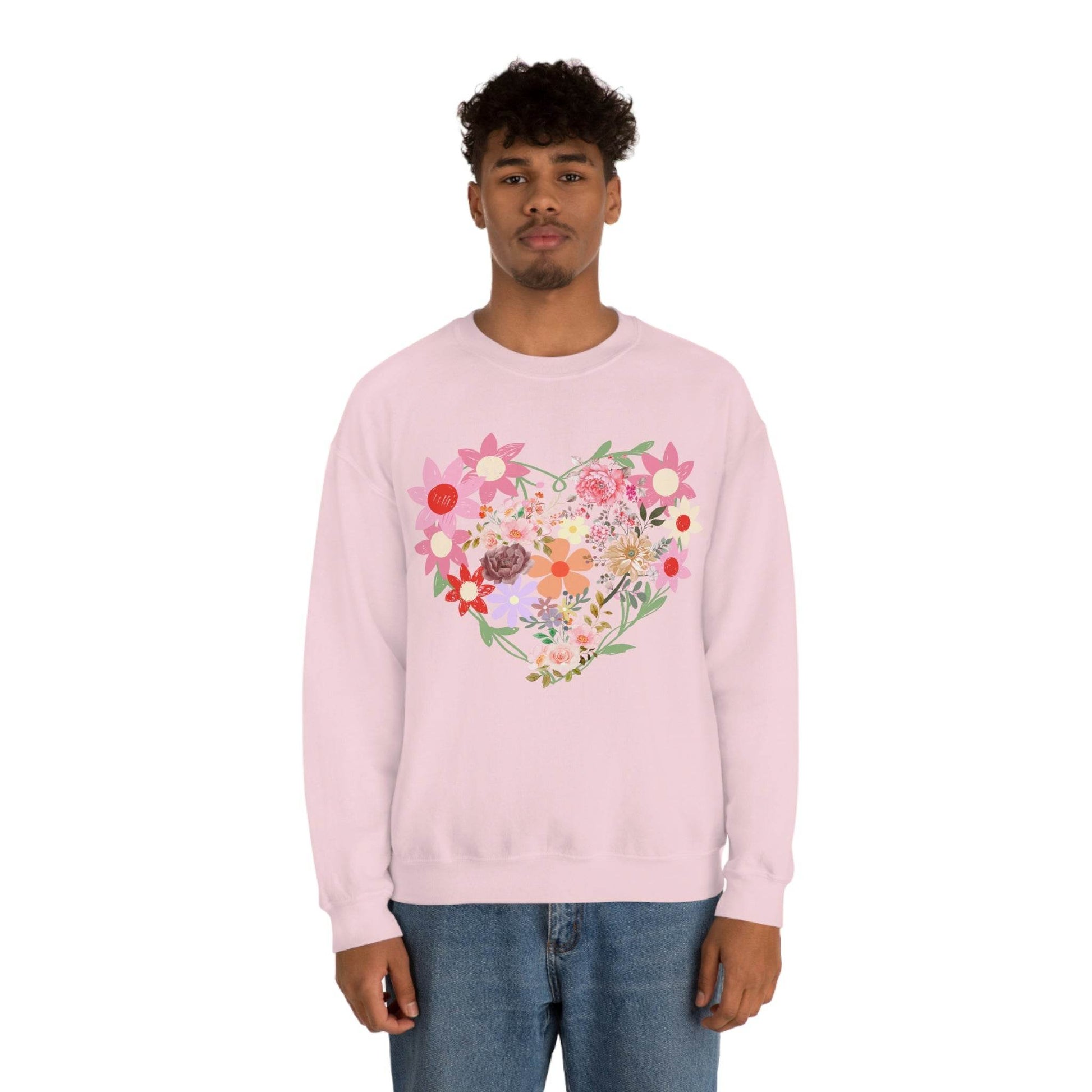 Flower Heart sweatshirt - Floral sweatshirt - Love Sweatshirt - Giftsmojo