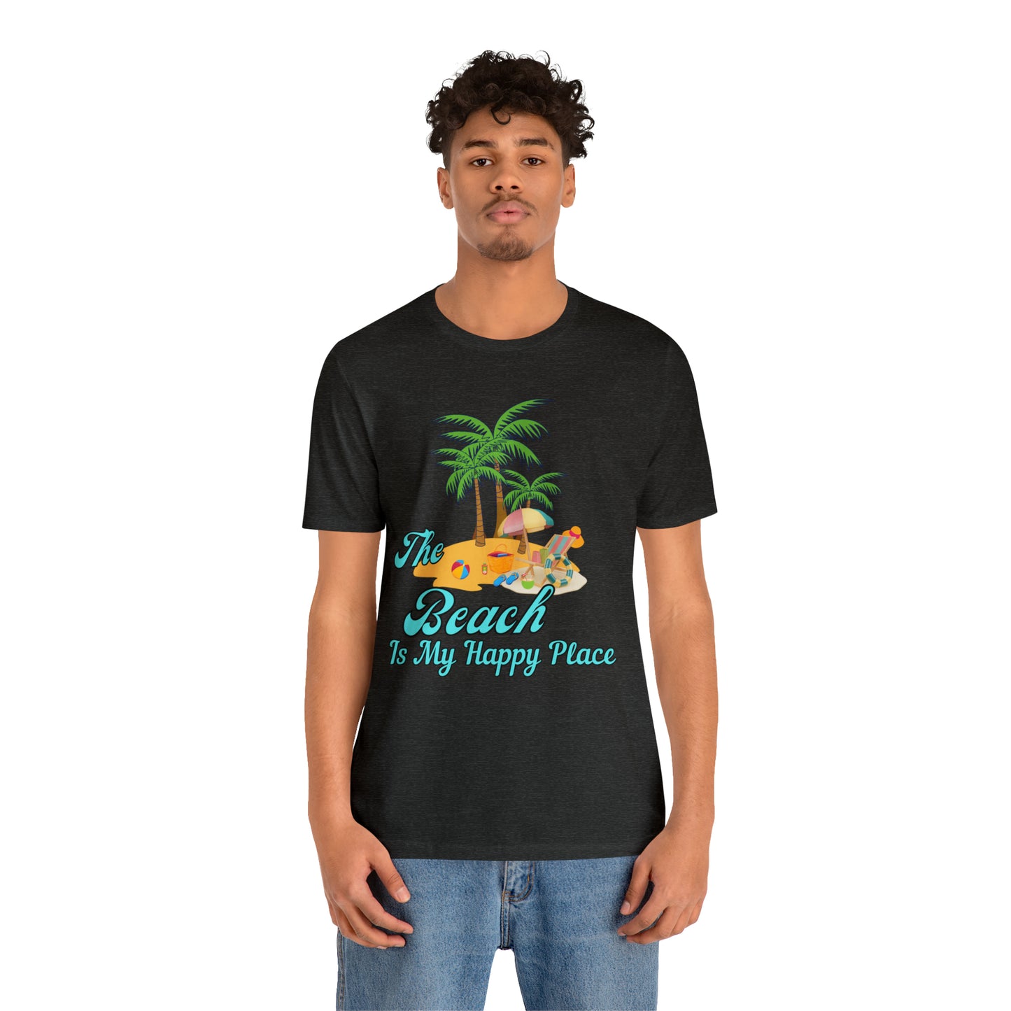 Beach shirt, The Beach is my happy place shirt, Beach t-shirt, Summer shirt, Beachwear, Beach fashion, Stylish beach apparel