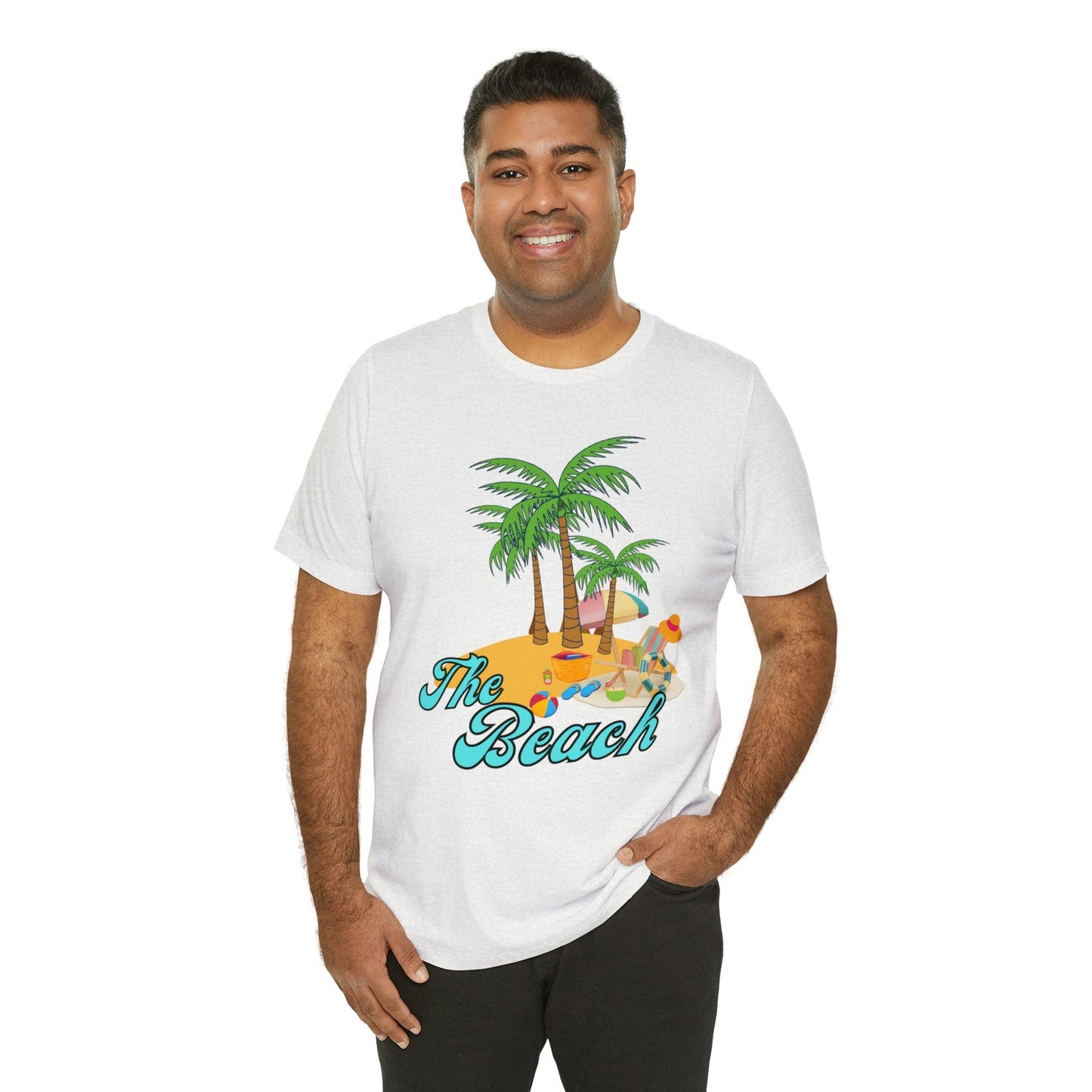 The Beach shirt, Beach t-shirt, Summer shirt, Beachwear, Beach fashion, Tropical print, Trendy design, Stylish beach apparel
