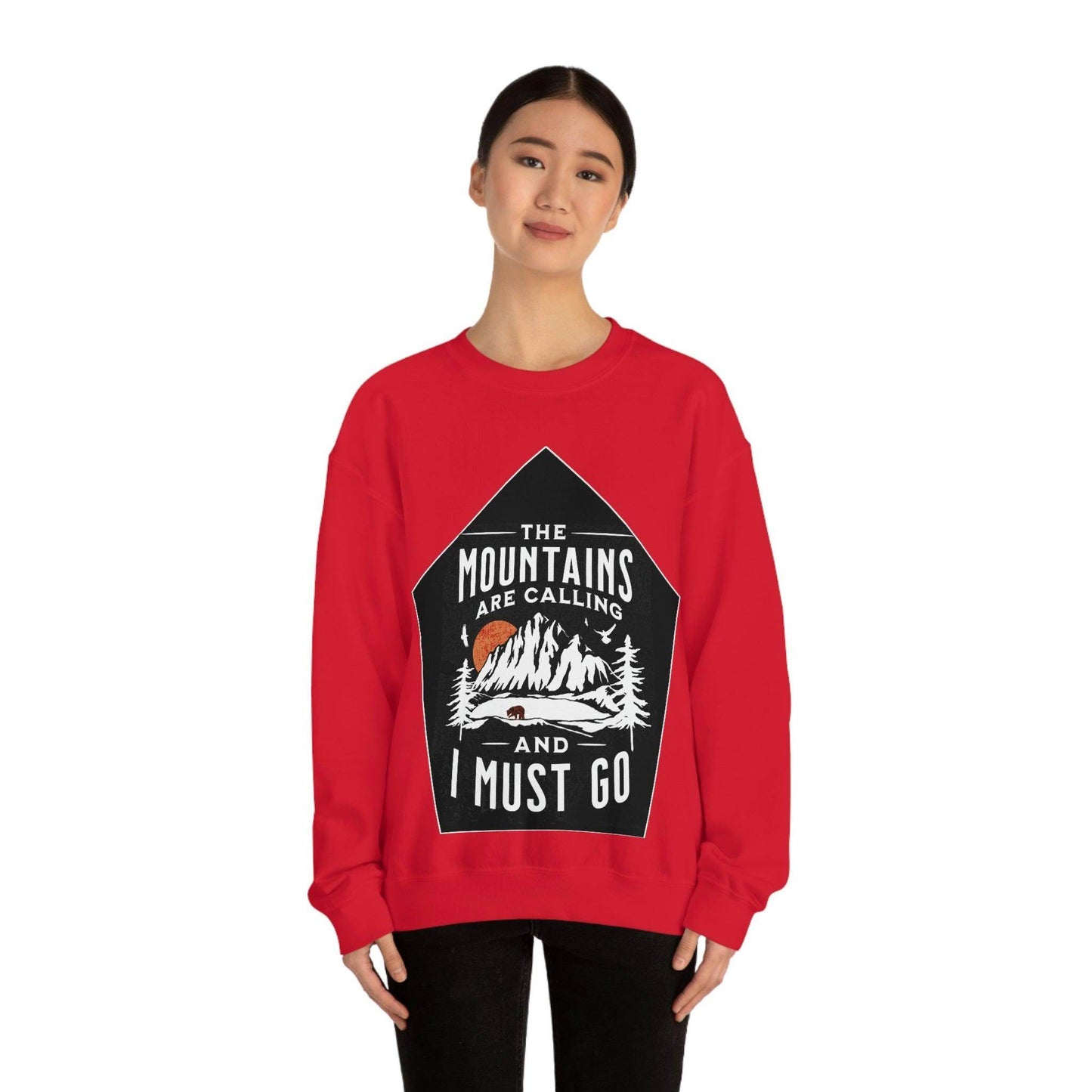 The Mountains are Calling and I Must Go, Crewneck Sweatshirt - Giftsmojo