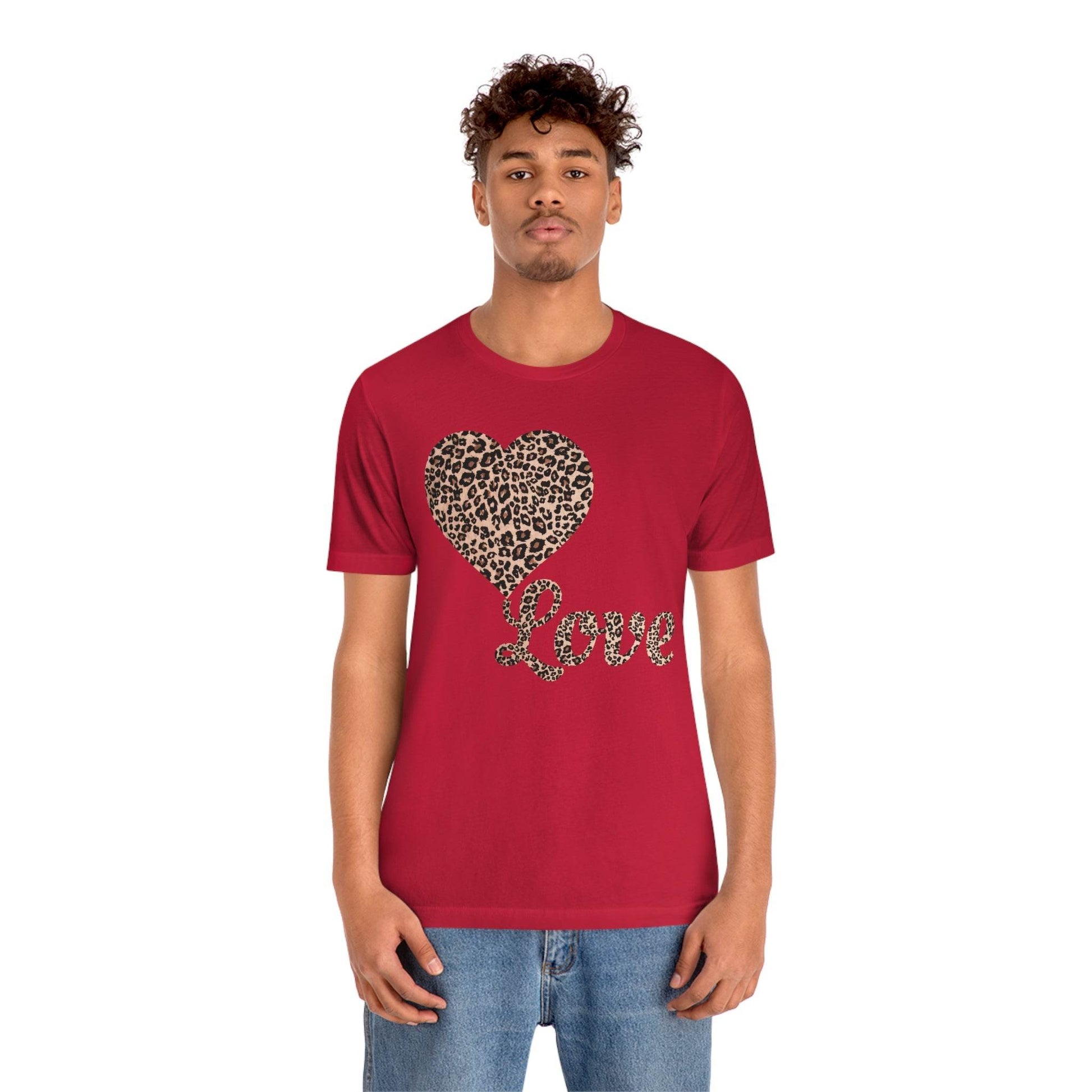 Love Heart, Leopard Print Tee - Giftsmojo