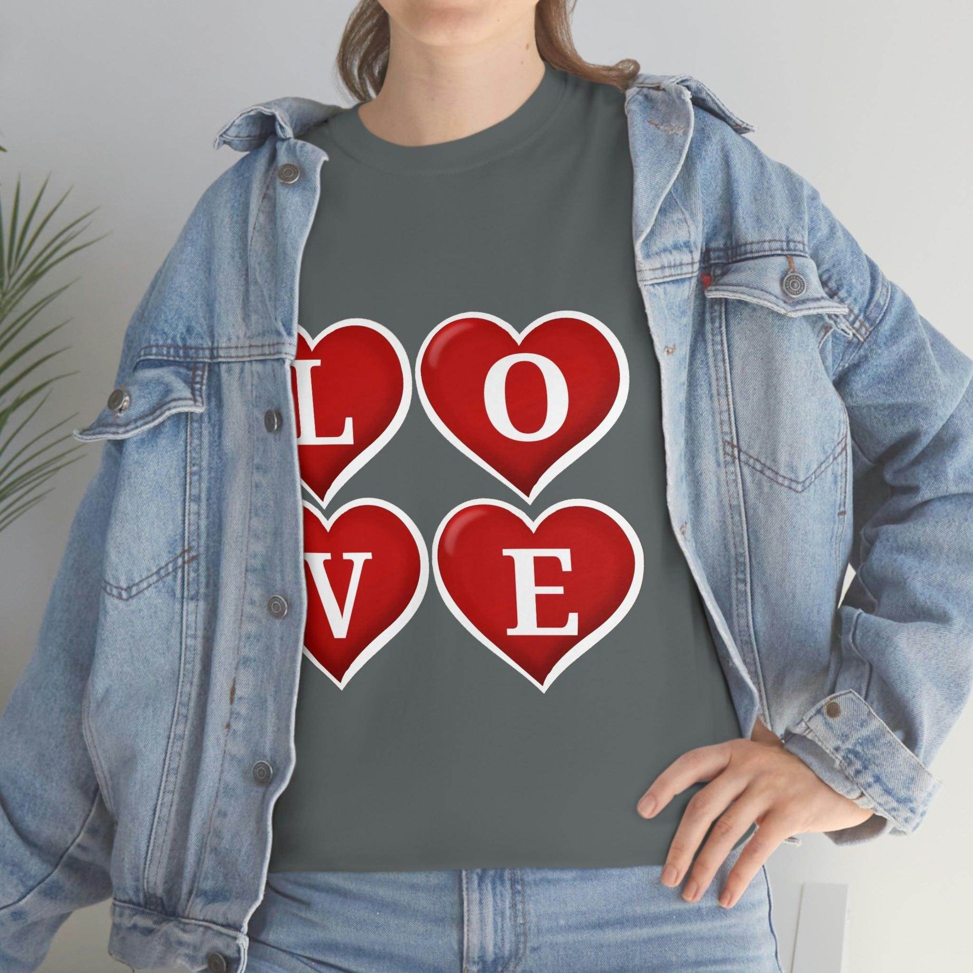 white 4hearts love Tee - Giftsmojo