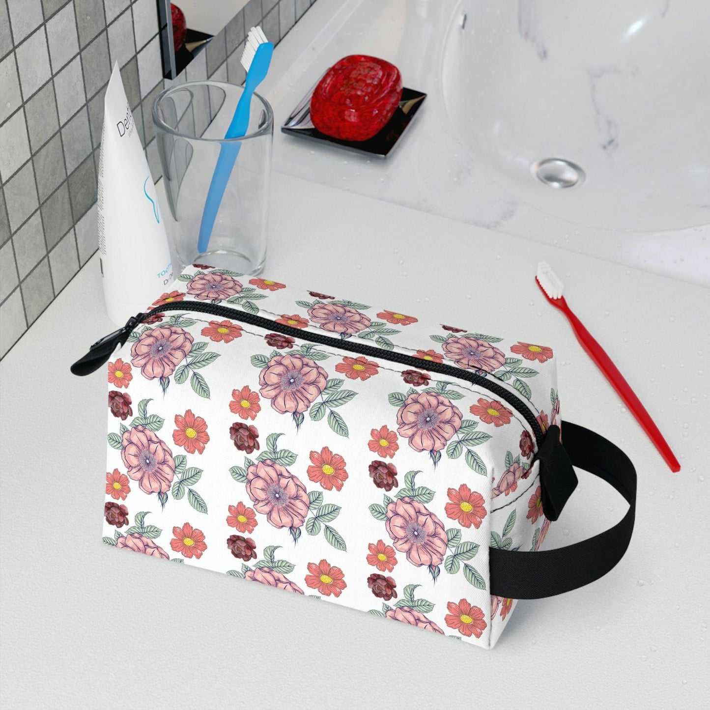 Floral Makeup Bag | flower makeup bag | Cosmetic Bag | Travel Bag | floral Toiletry Bag | cute makeup bag | makeup pouch | aesthetic makeup