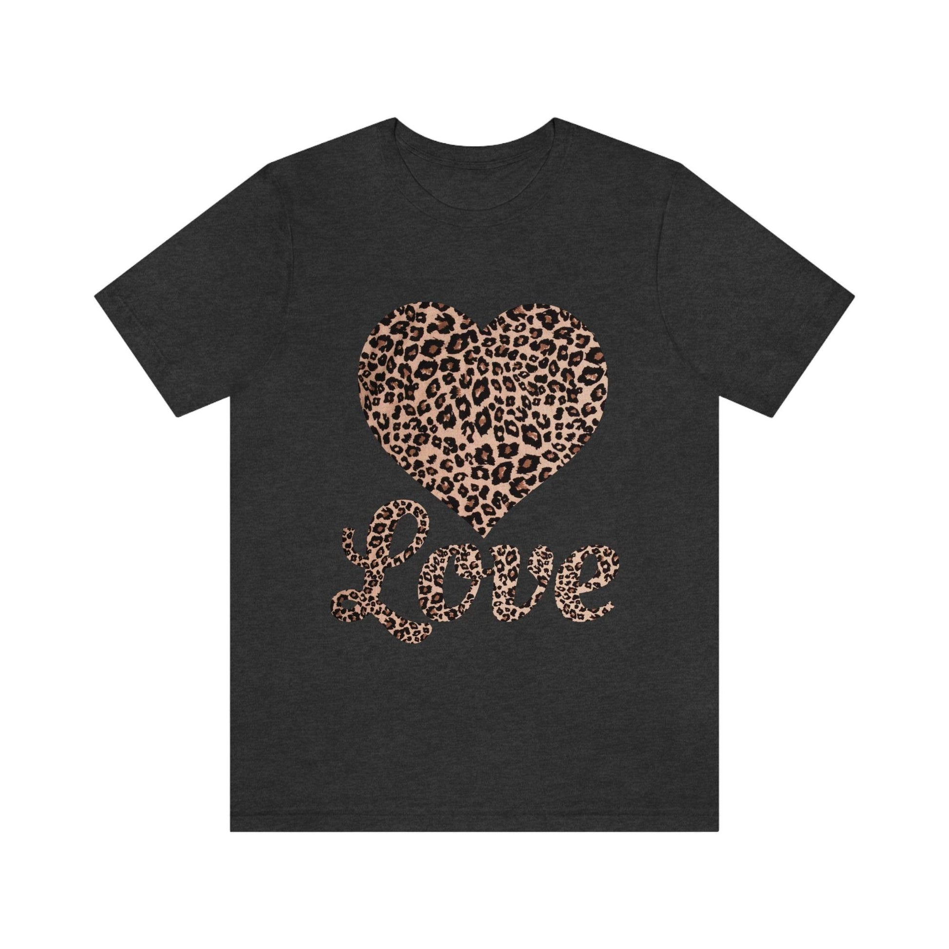 Leopard Print, Love Heart Tee, - Giftsmojo