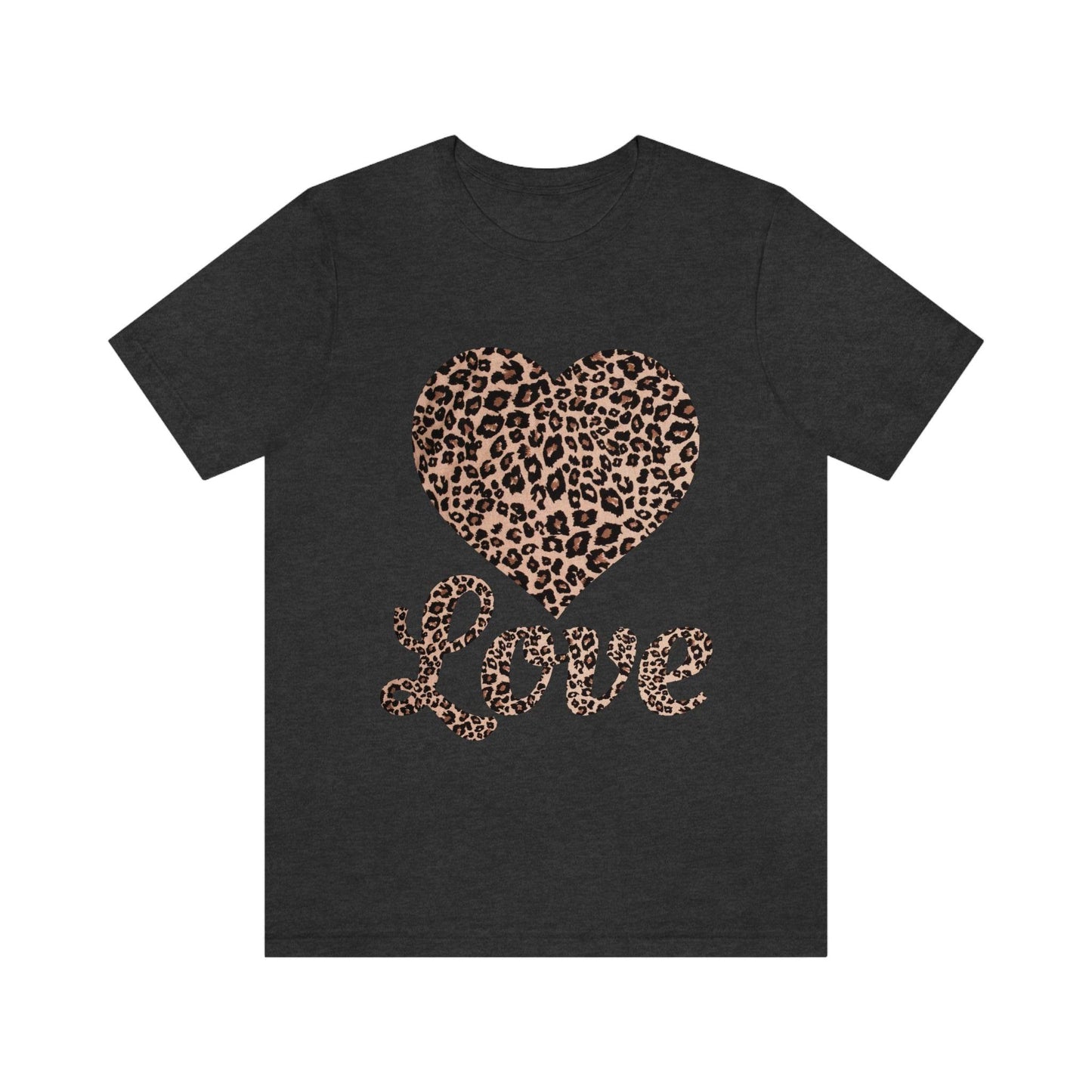 Leopard Print, Love Heart Tee, - Giftsmojo
