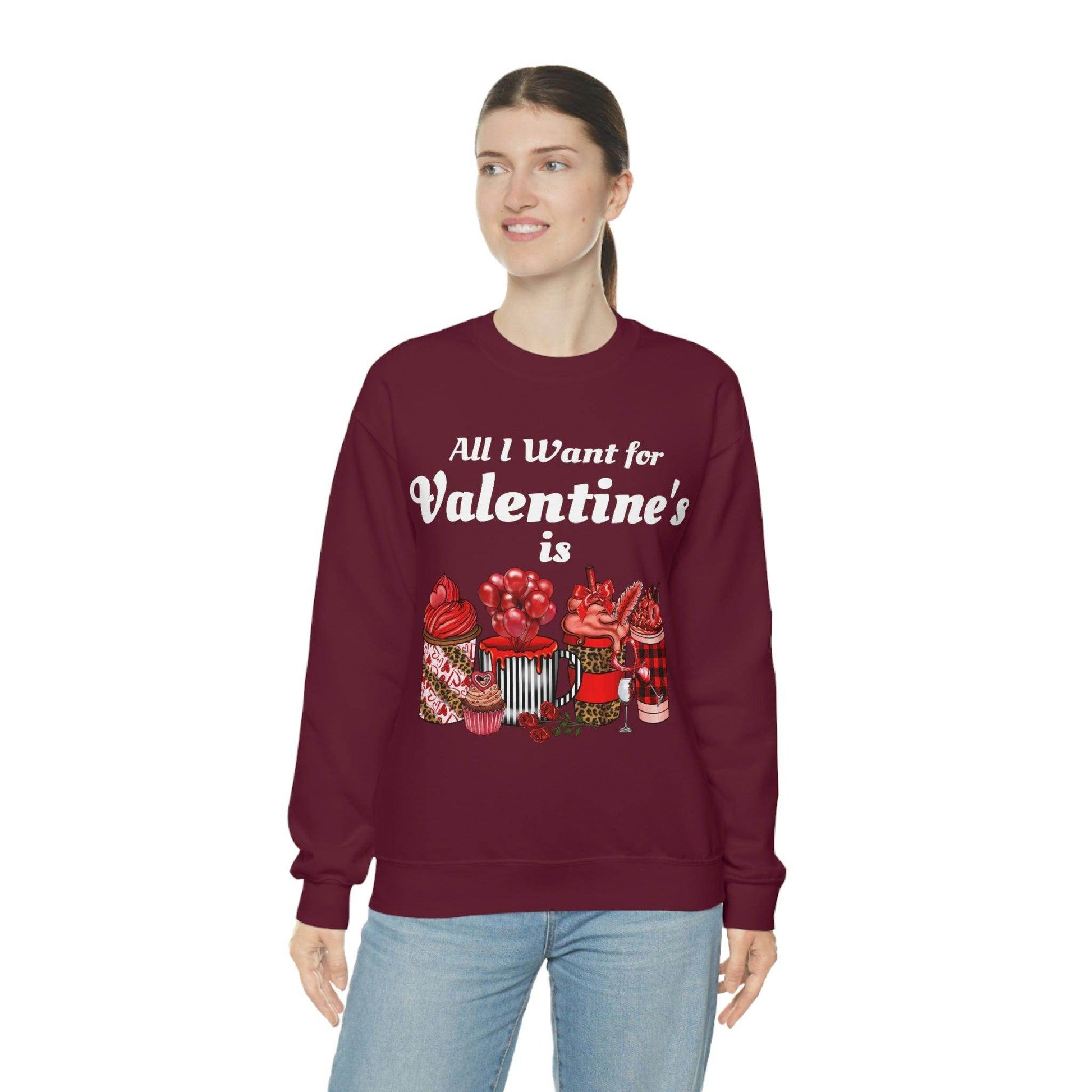 All I want for Valentines is Coffee Sweatshirt - Giftsmojo