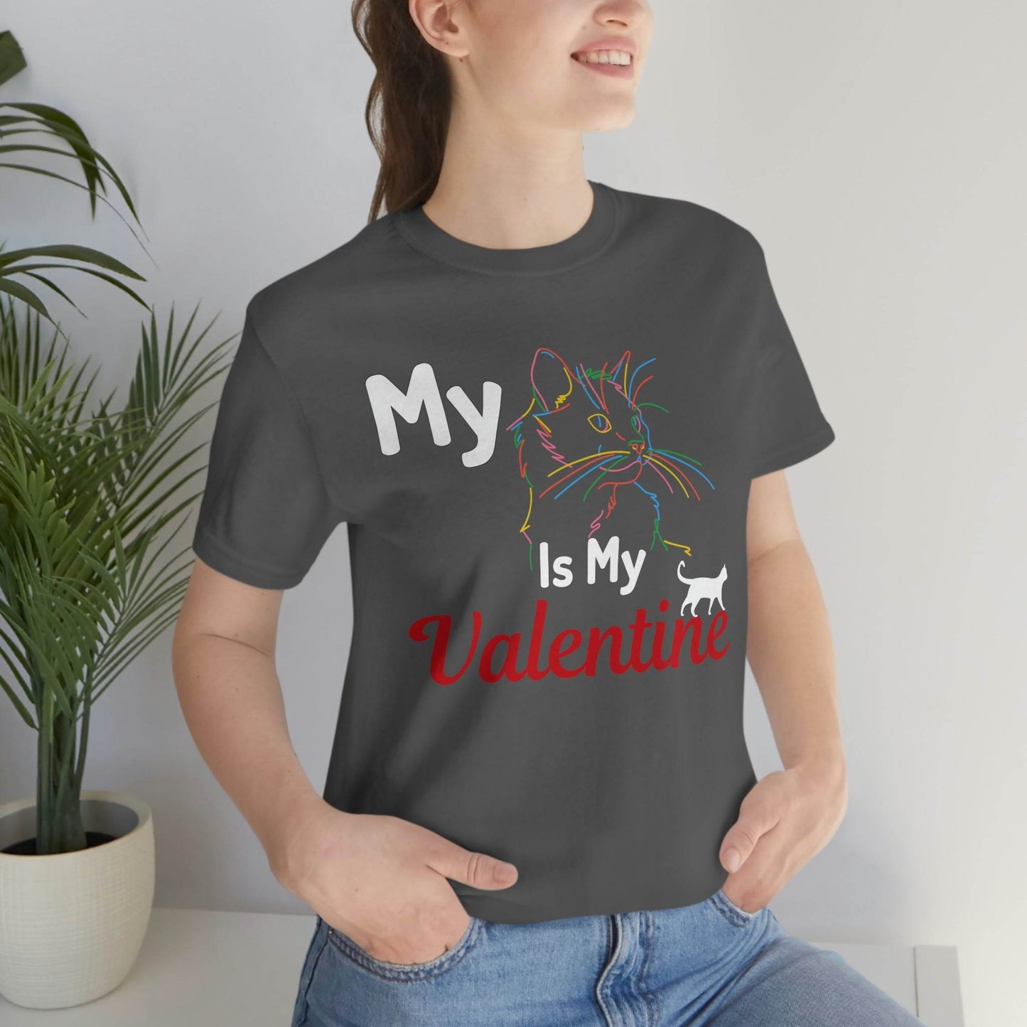 My Cat is My Valentine, Cute Pet lover Valentine shirt - Cute Cat lover shirt - Cat Mom shirt - Giftsmojo