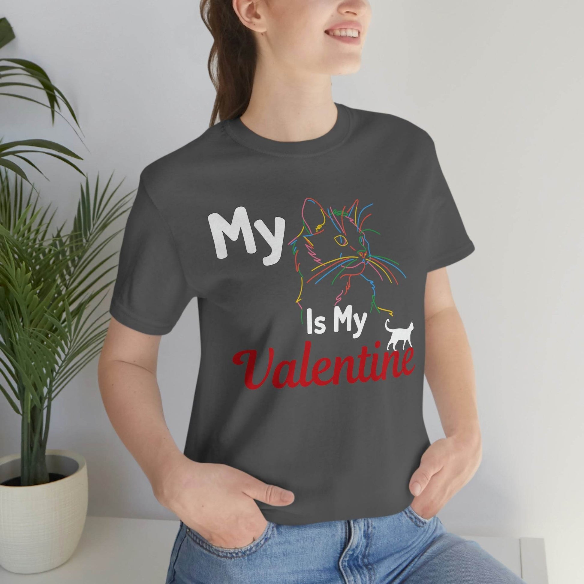 My Cat is My Valentine, Cute Pet lover Valentine shirt - Cute Cat lover shirt - Cat Mom shirt - Giftsmojo