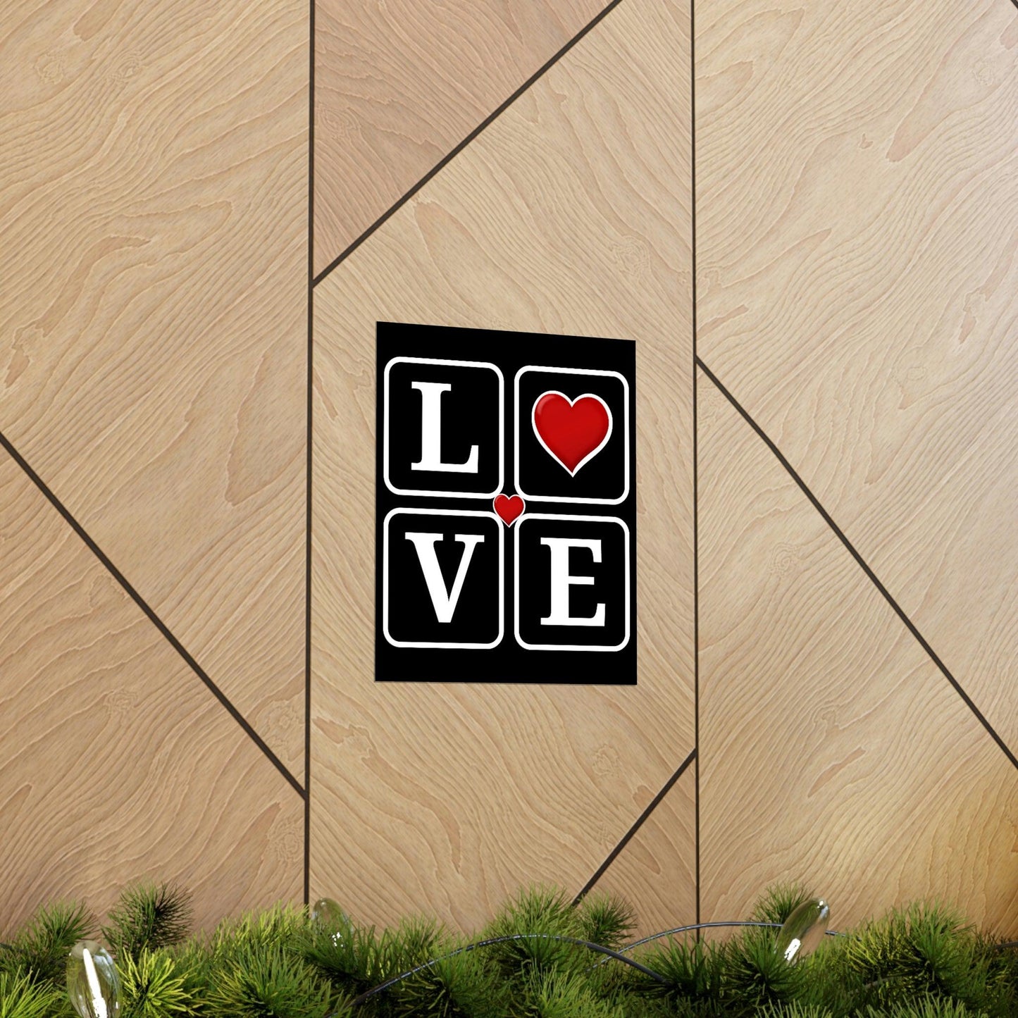 Love Square with Heart Premium Matte Vertical Posters - Giftsmojo