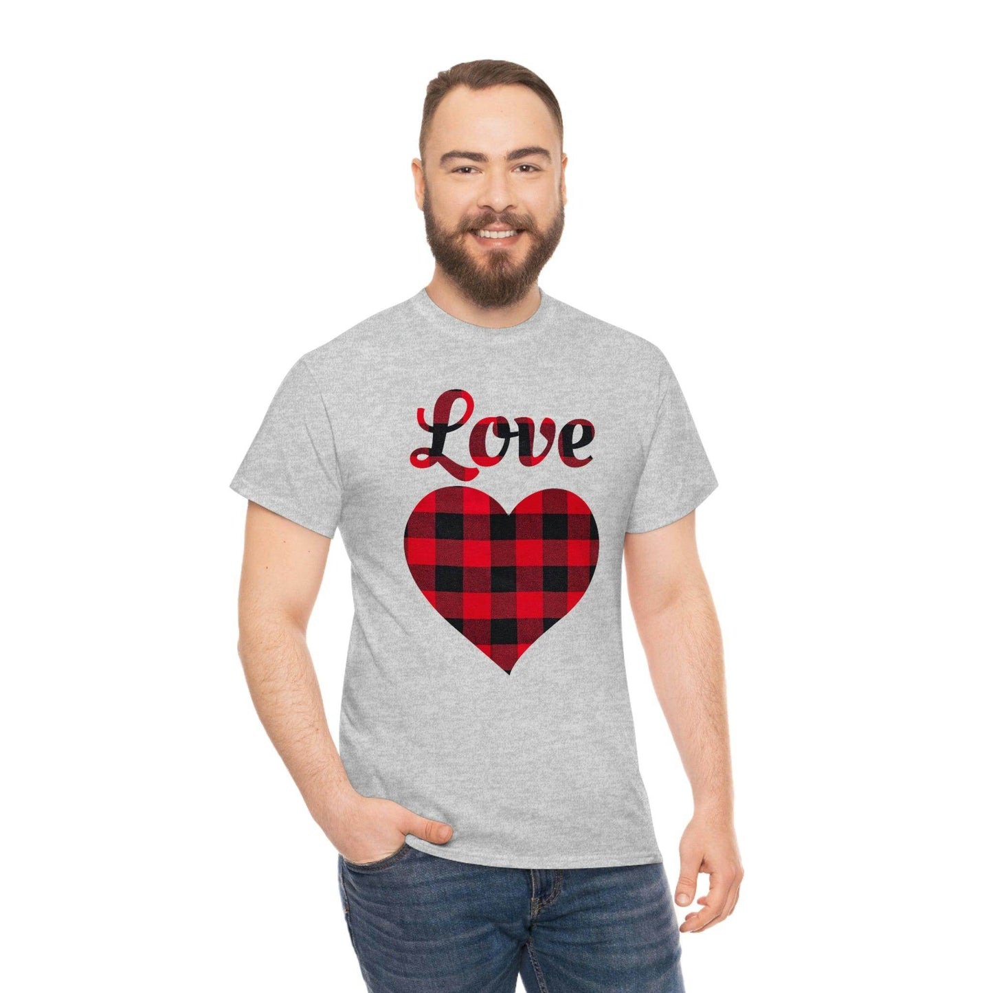 Plaid Love Heart Tee - Giftsmojo