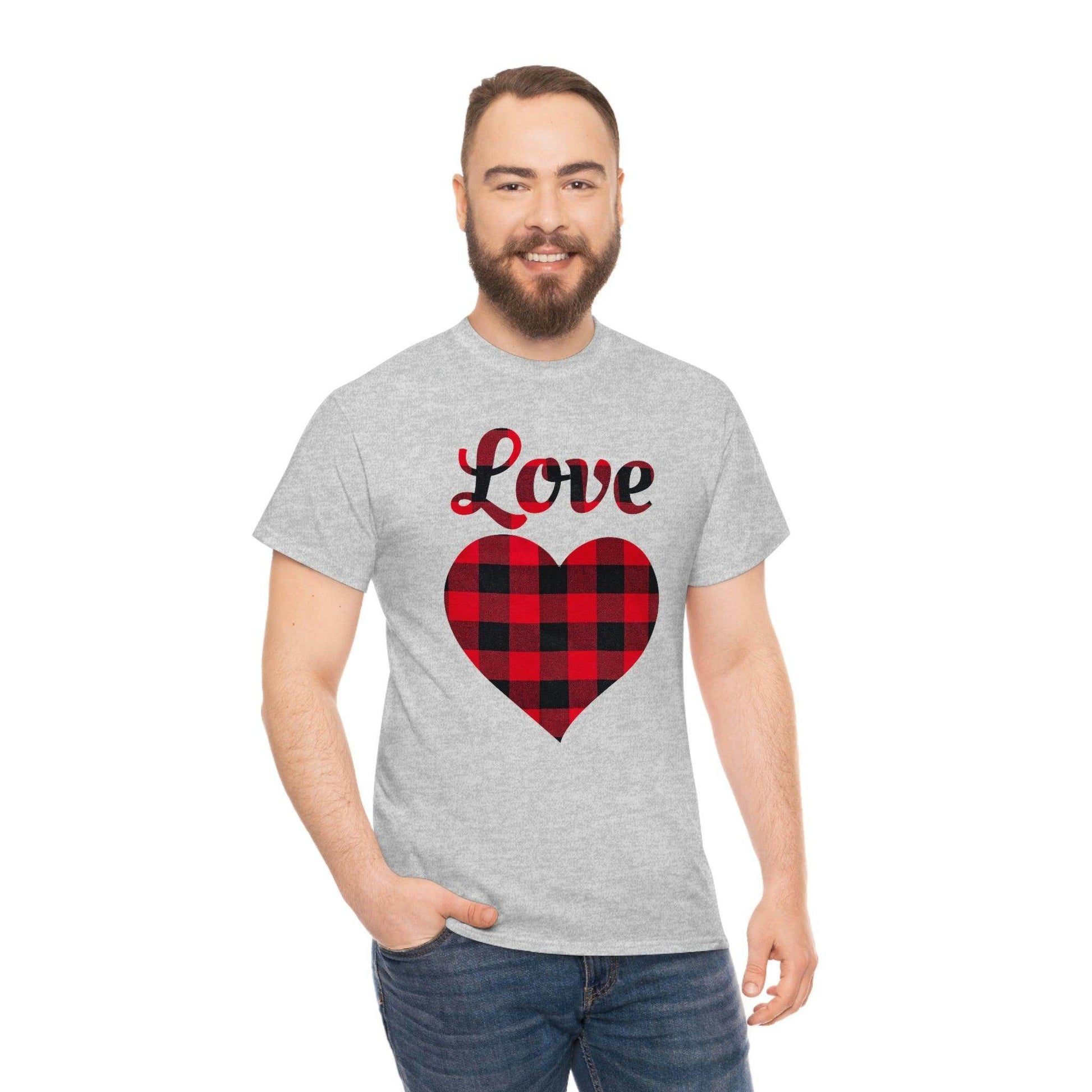 Plaid Love Heart Tee - Giftsmojo