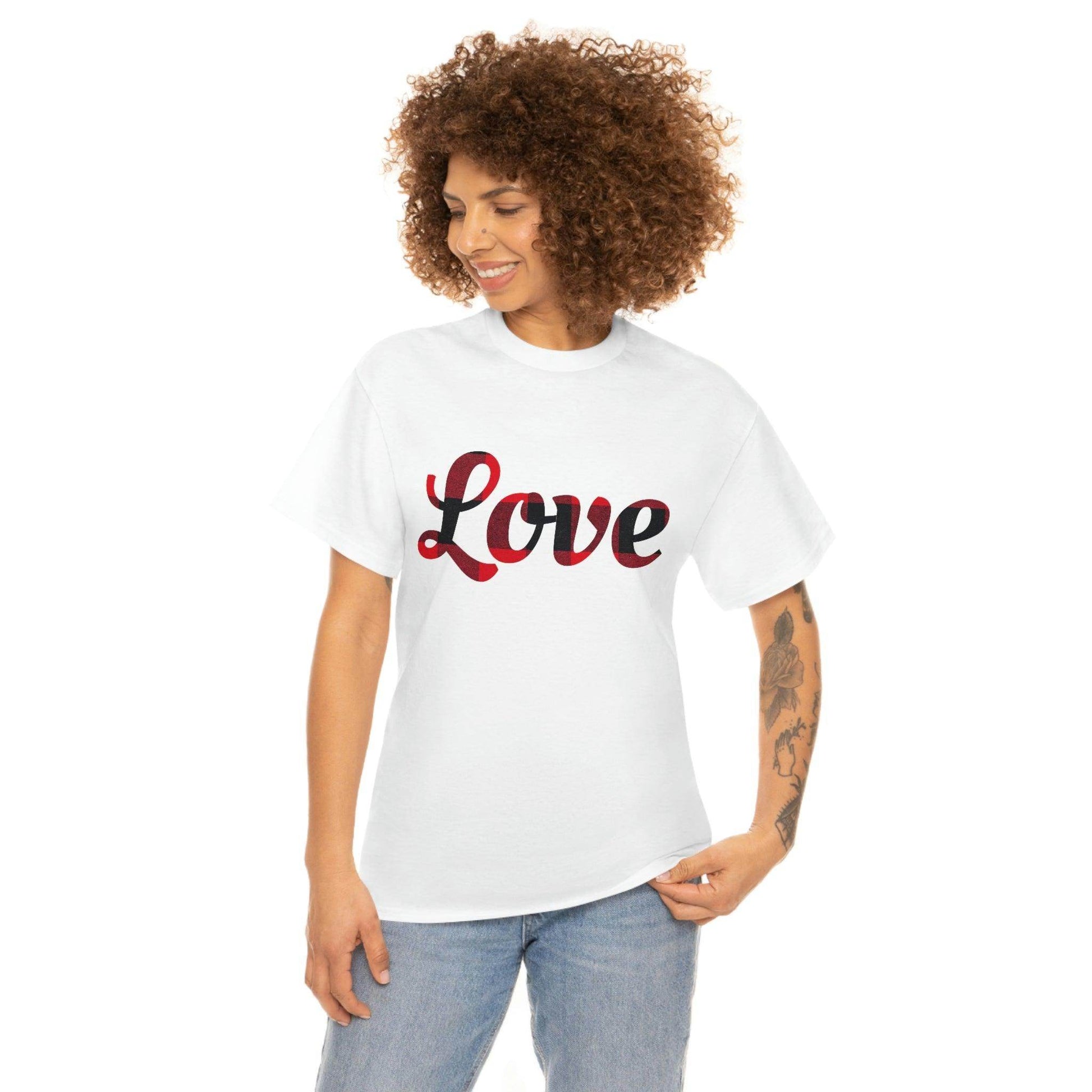 Plaid love T-Shirt - Giftsmojo