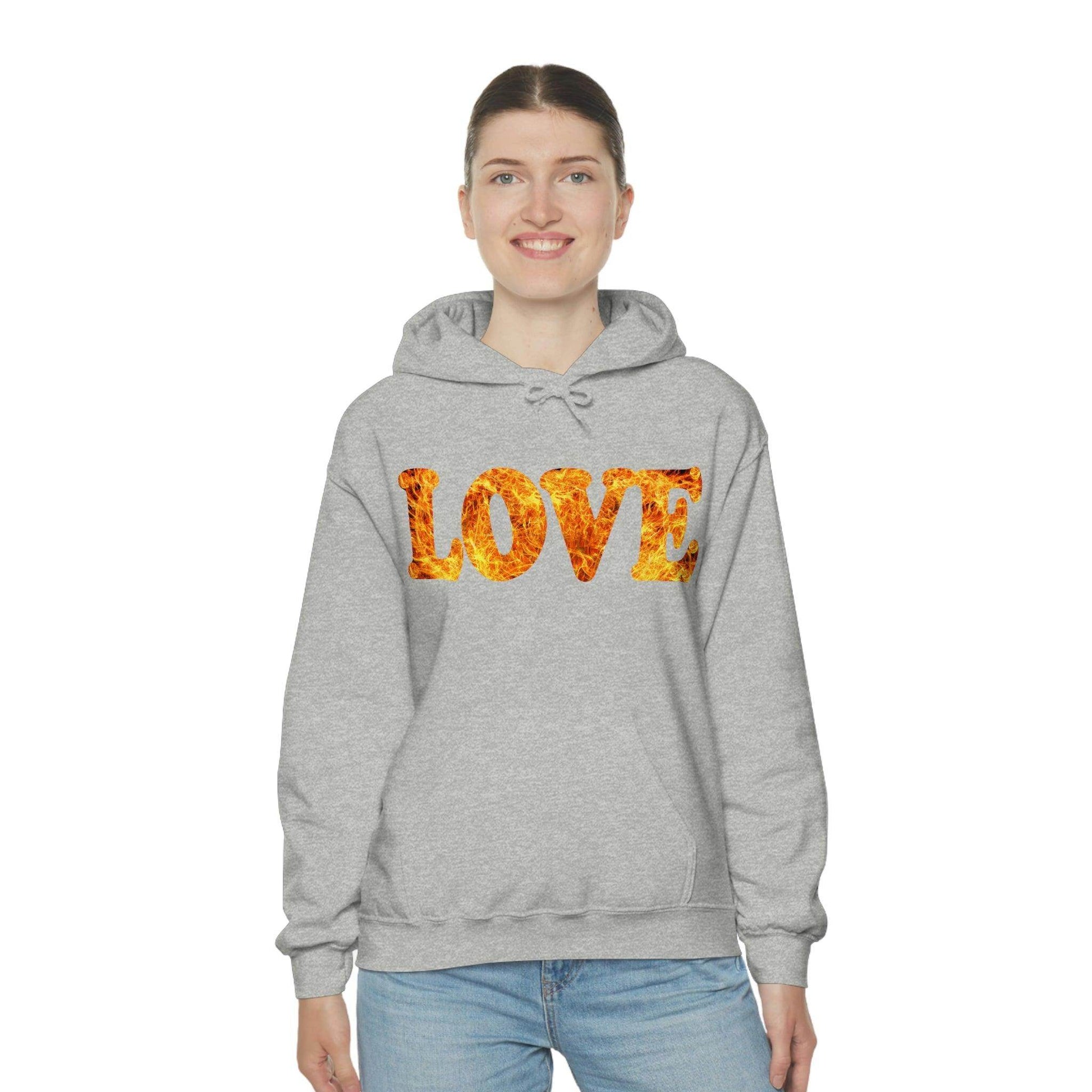 Love Fire Hooded Sweatshirt - Giftsmojo