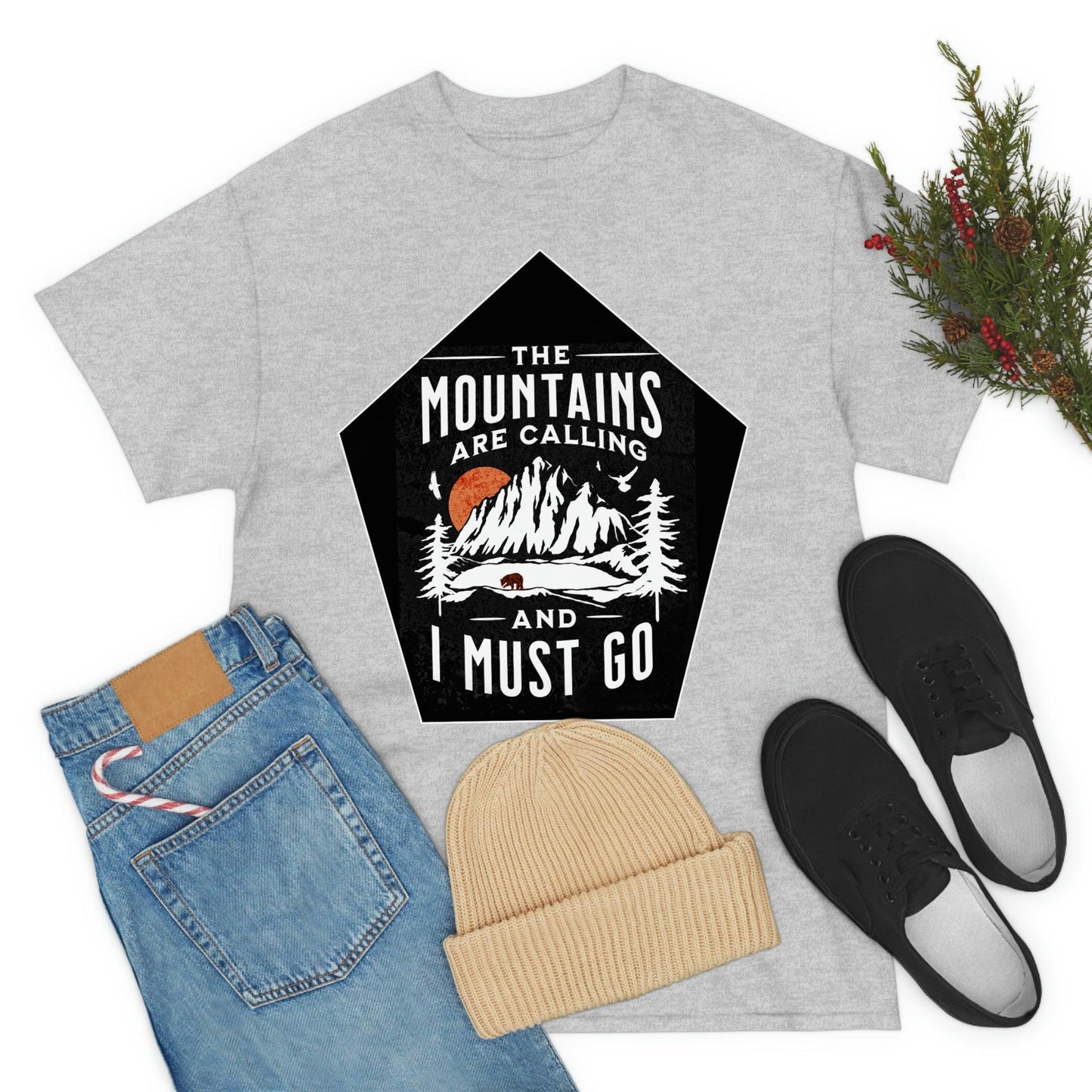 The Mountains are Calling and I Must Go Tee - Giftsmojo