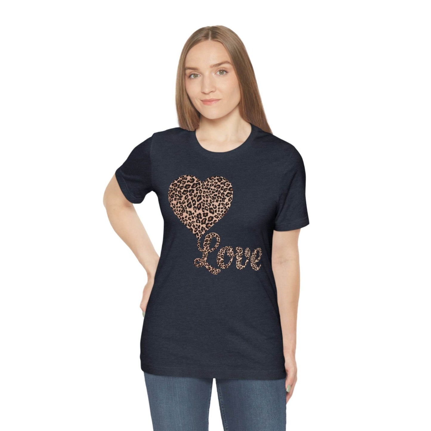 Love Heart, Leopard Print Tee - Giftsmojo