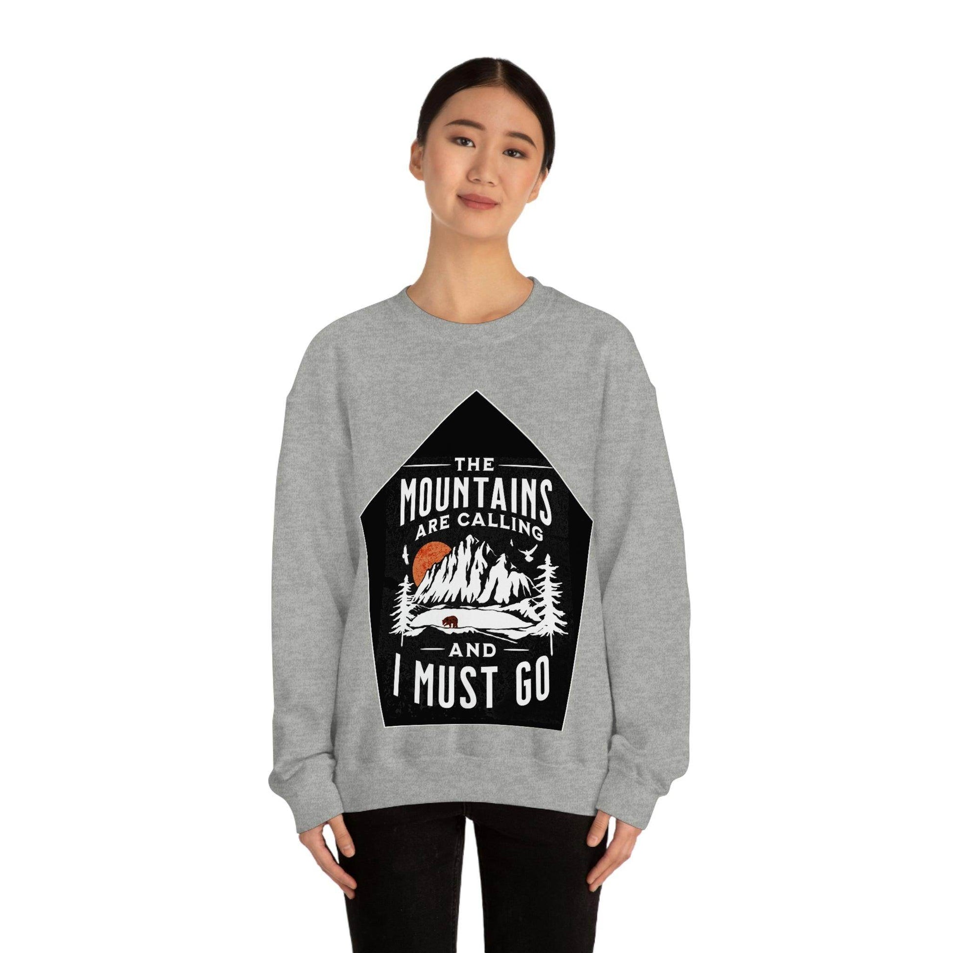 The Mountains are Calling and I Must Go, Crewneck Sweatshirt - Giftsmojo