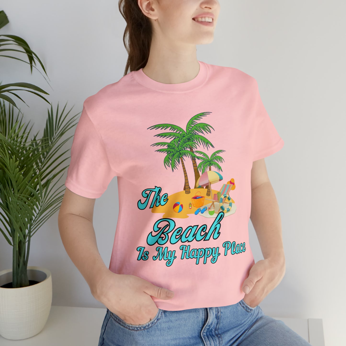 Beach shirt, The Beach is my happy place shirt, Beach t-shirt, Summer shirt, Beachwear, Beach fashion, Stylish beach apparel