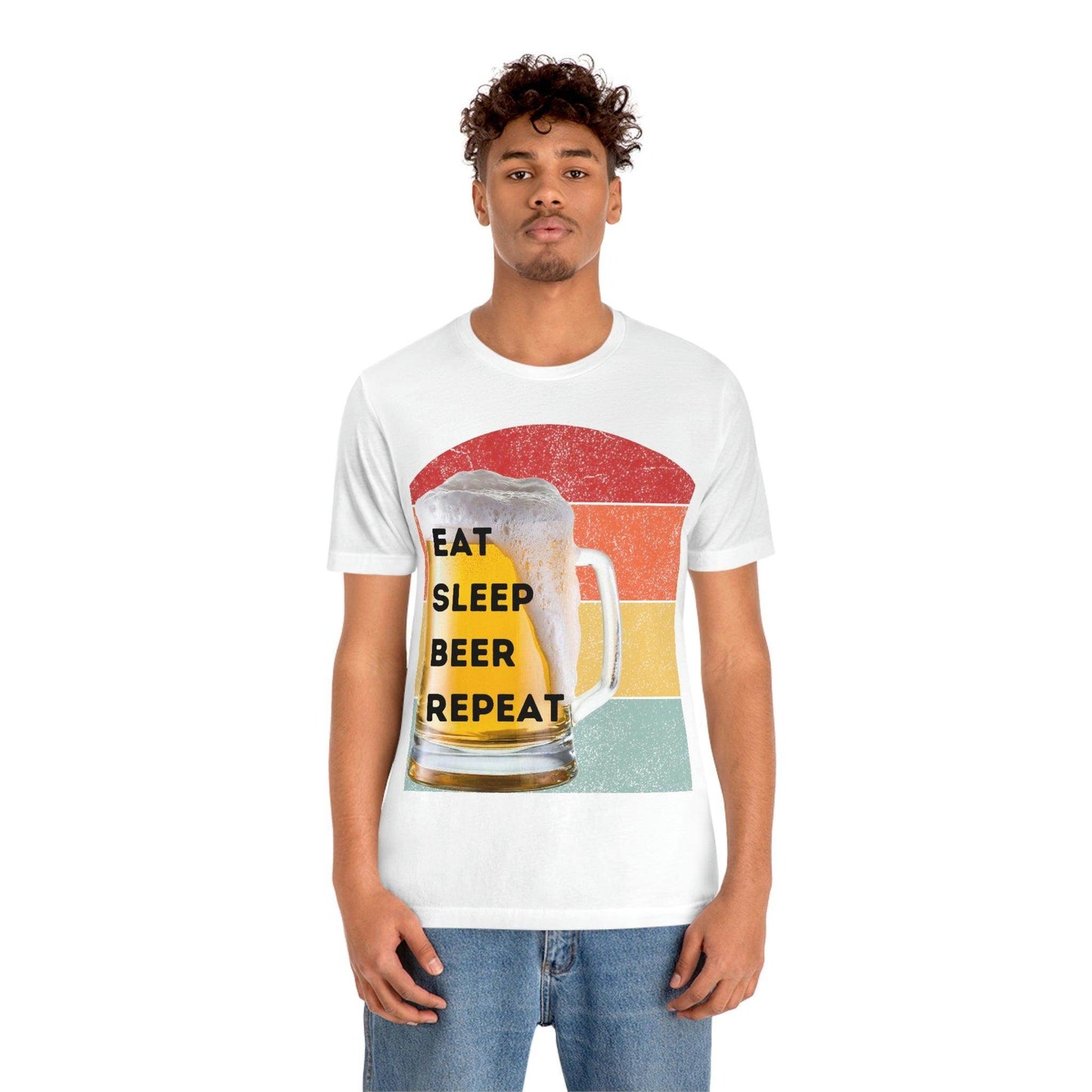 Retro shirt Eat Sleep Beer Repeat - funny beer shirt - Giftsmojo