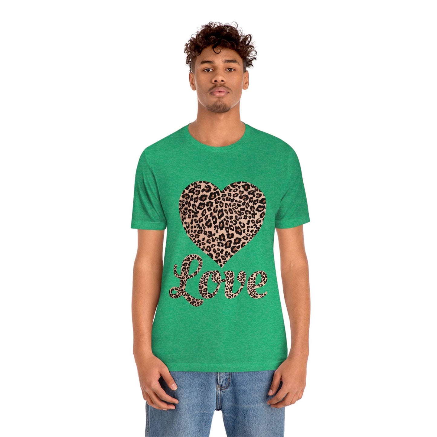 Leopard Print, Love Heart Tee, - Giftsmojo
