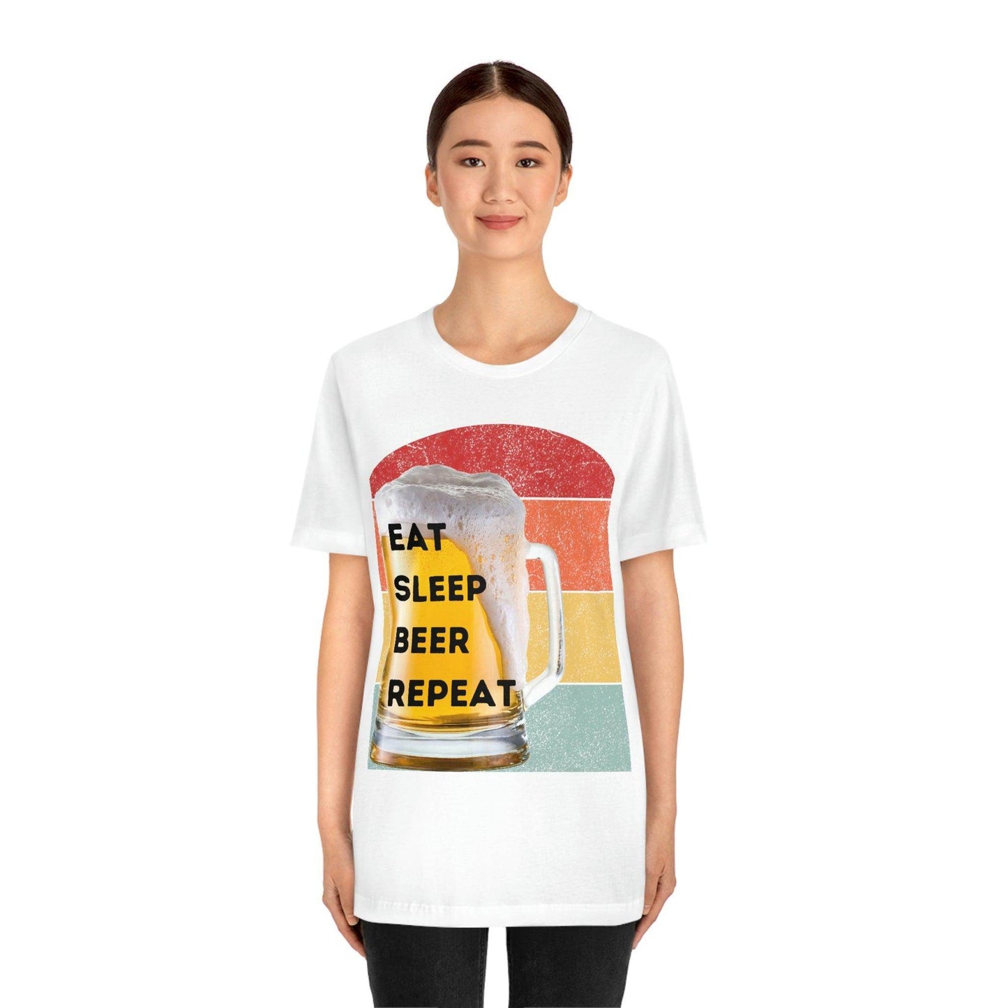 Retro shirt Eat Sleep Beer Repeat - funny beer shirt - Giftsmojo