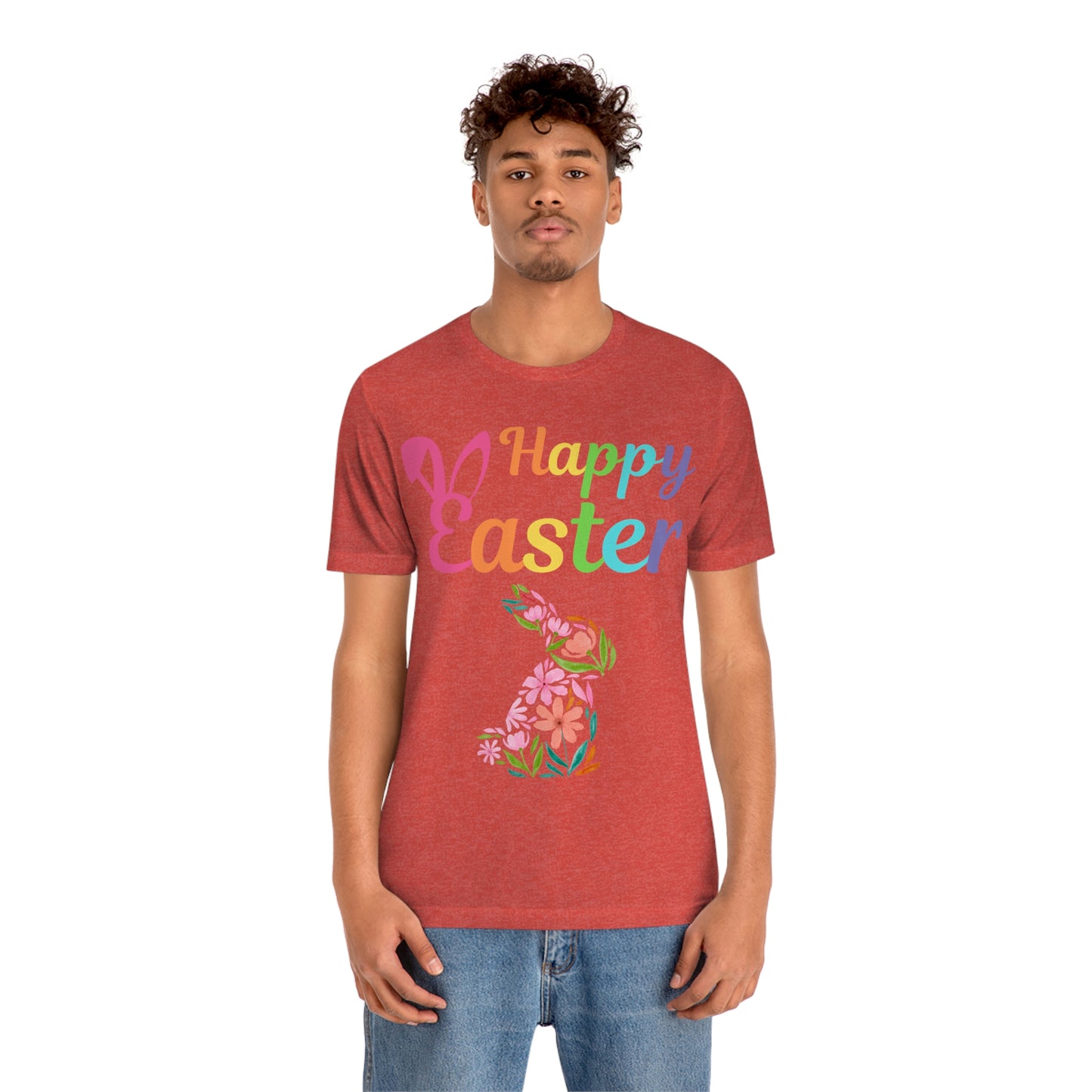 Happy Easter Bunny Shirt Easter Gift women Easter Shirt - Easter Day Shirt Cute Easter flower shirt