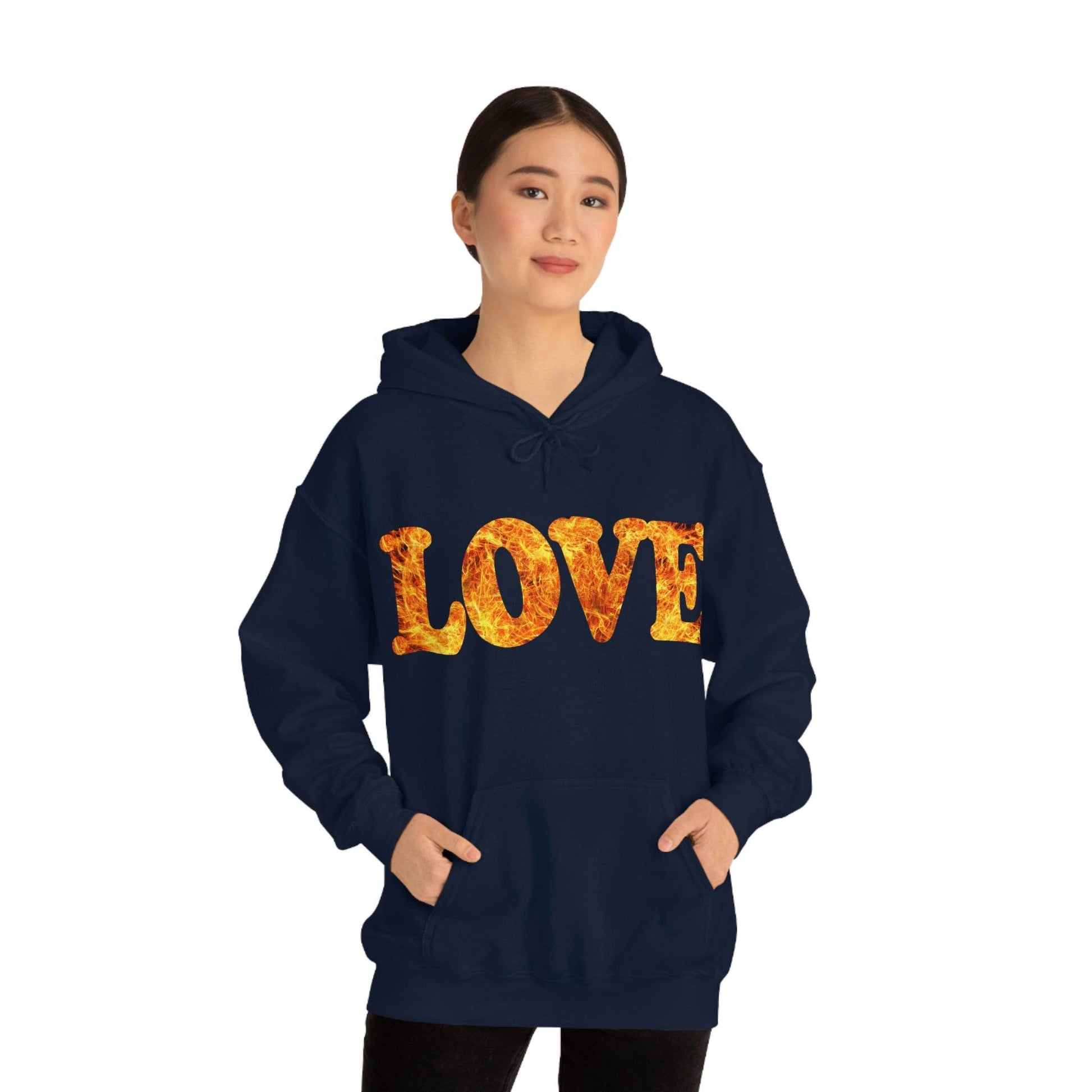 Love Fire Hooded Sweatshirt - Giftsmojo