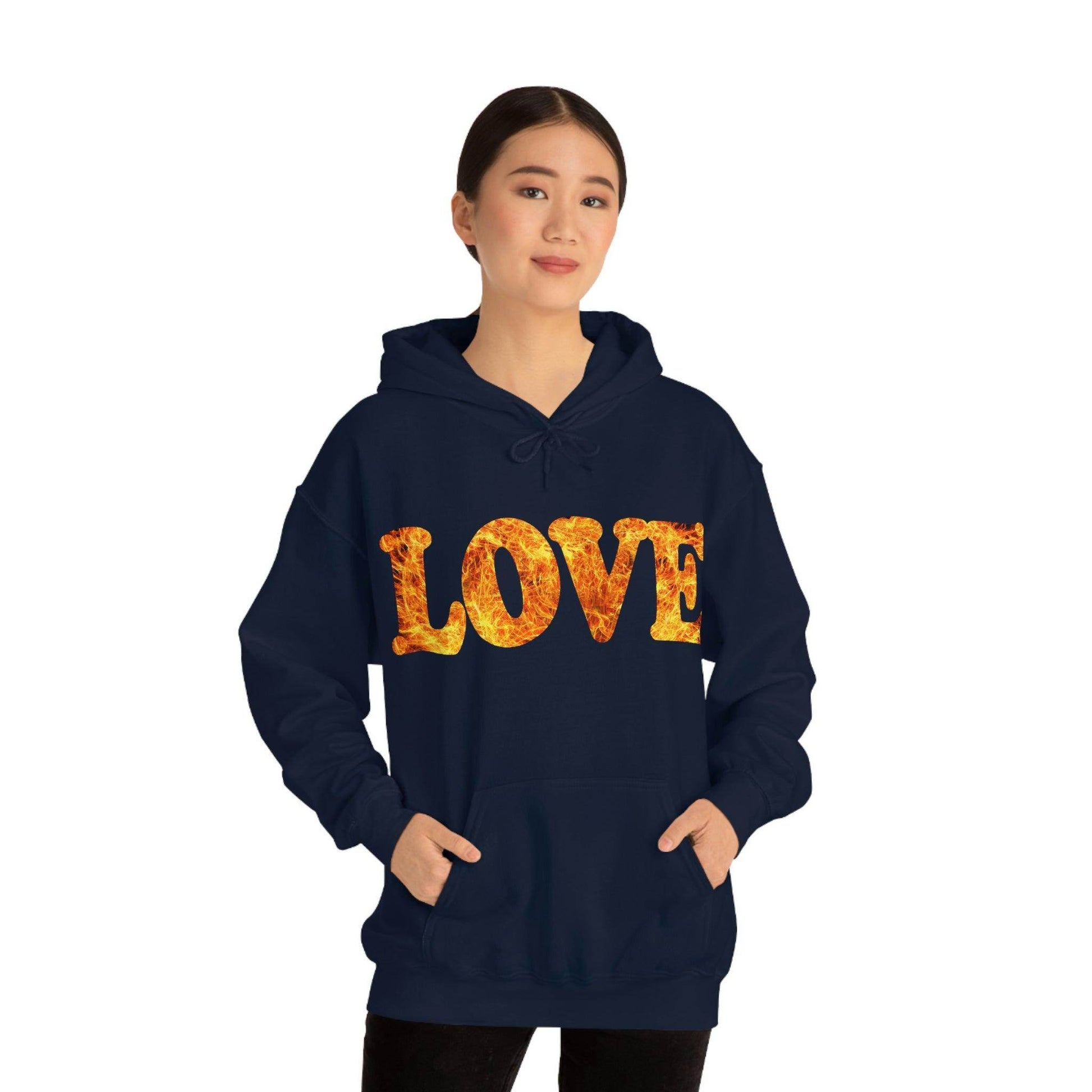 Love Fire Hooded Sweatshirt - Giftsmojo