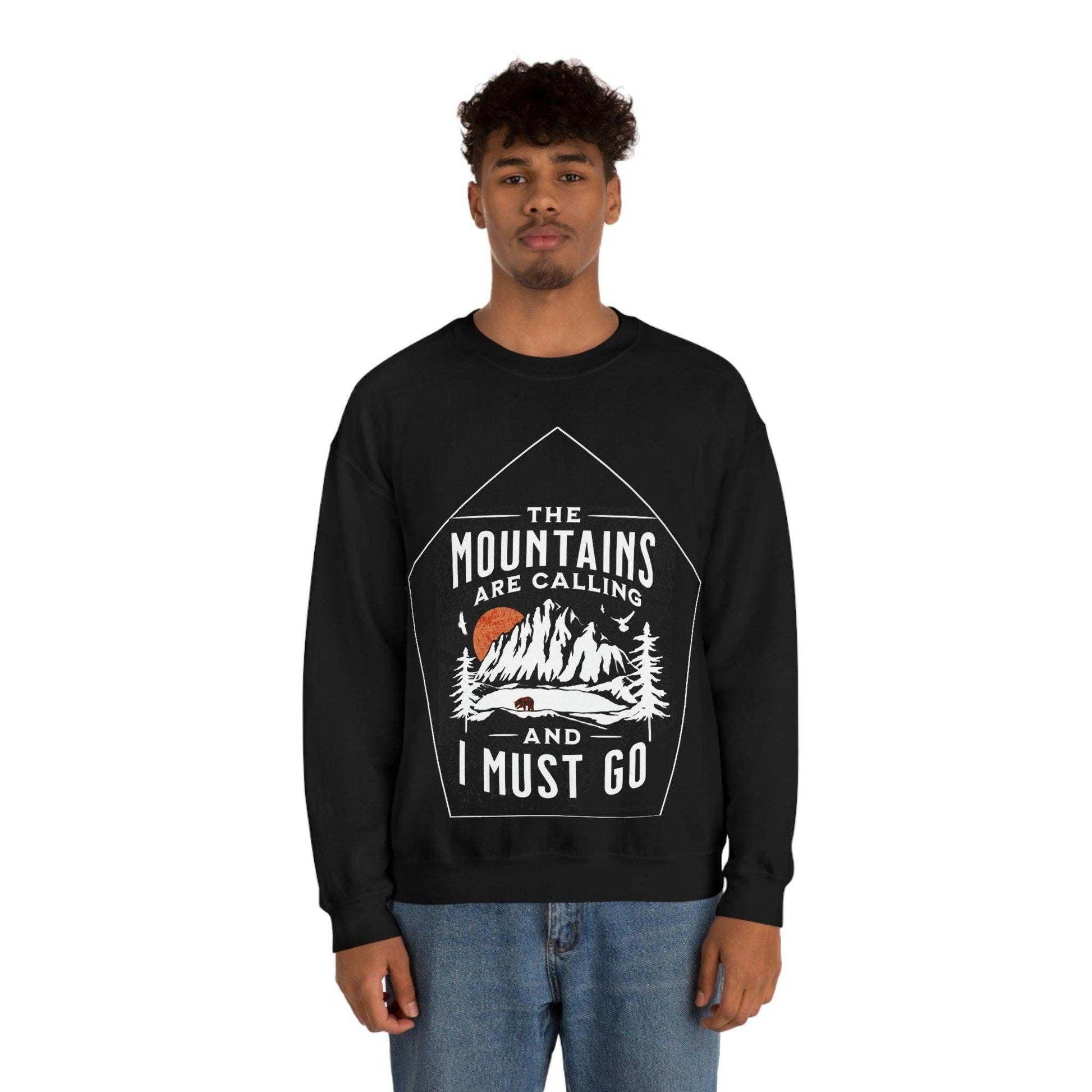 The Mountains are Calling and I Must Go, Crewneck Sweatshirt - Giftsmojo
