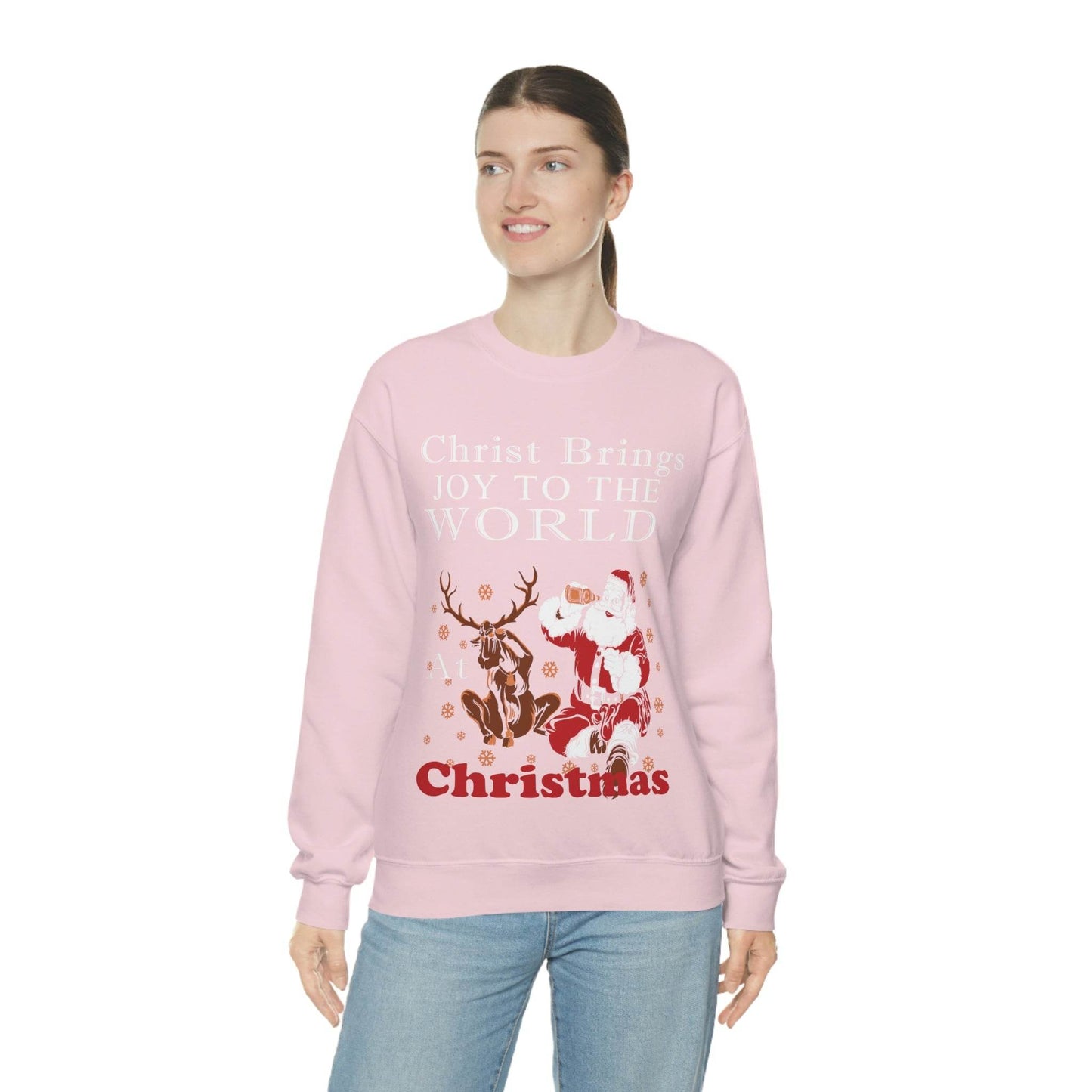 Christ brings joy to the World at Christmas Sweatshirt - Giftsmojo