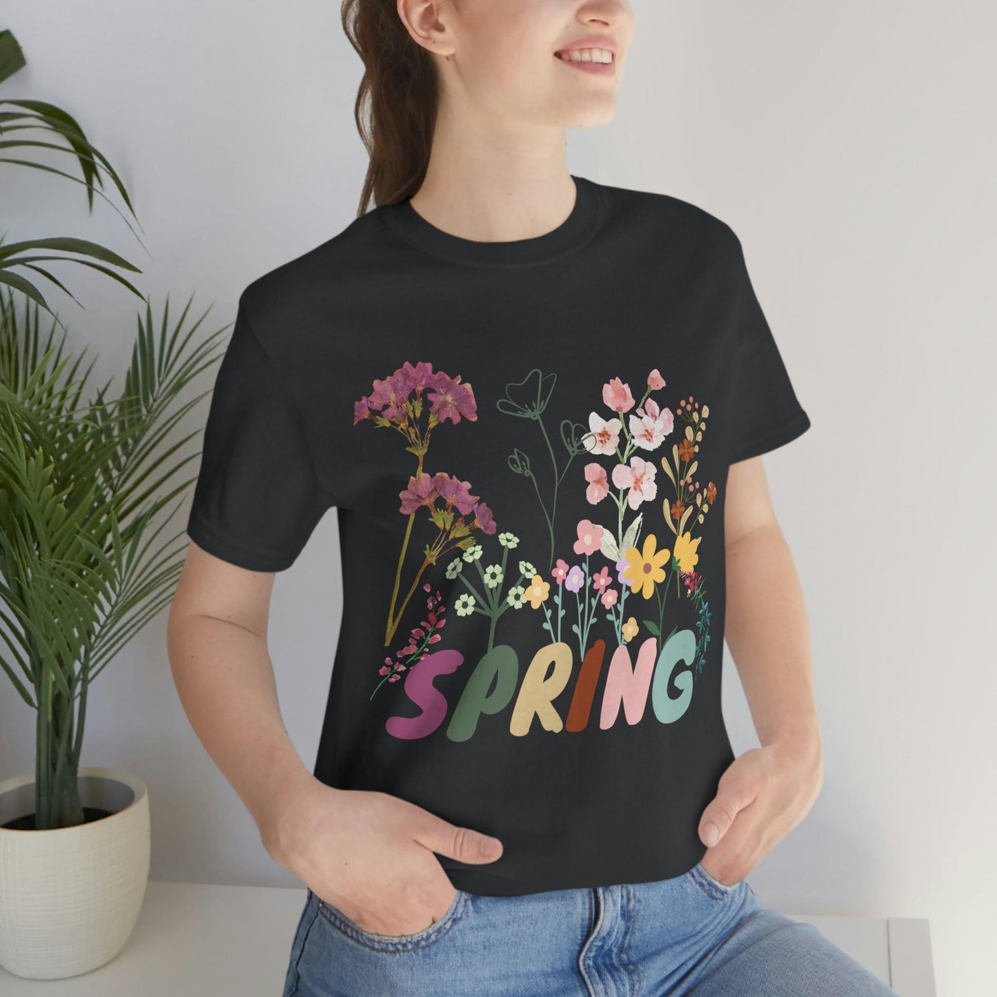 Spring Shirt, Flower T shirt, Vintage Botanical Shirt, Vintage T-shirt, Graphic Tshirt, Botanical Print, Vintage Flower Shirt, Wildflower,
