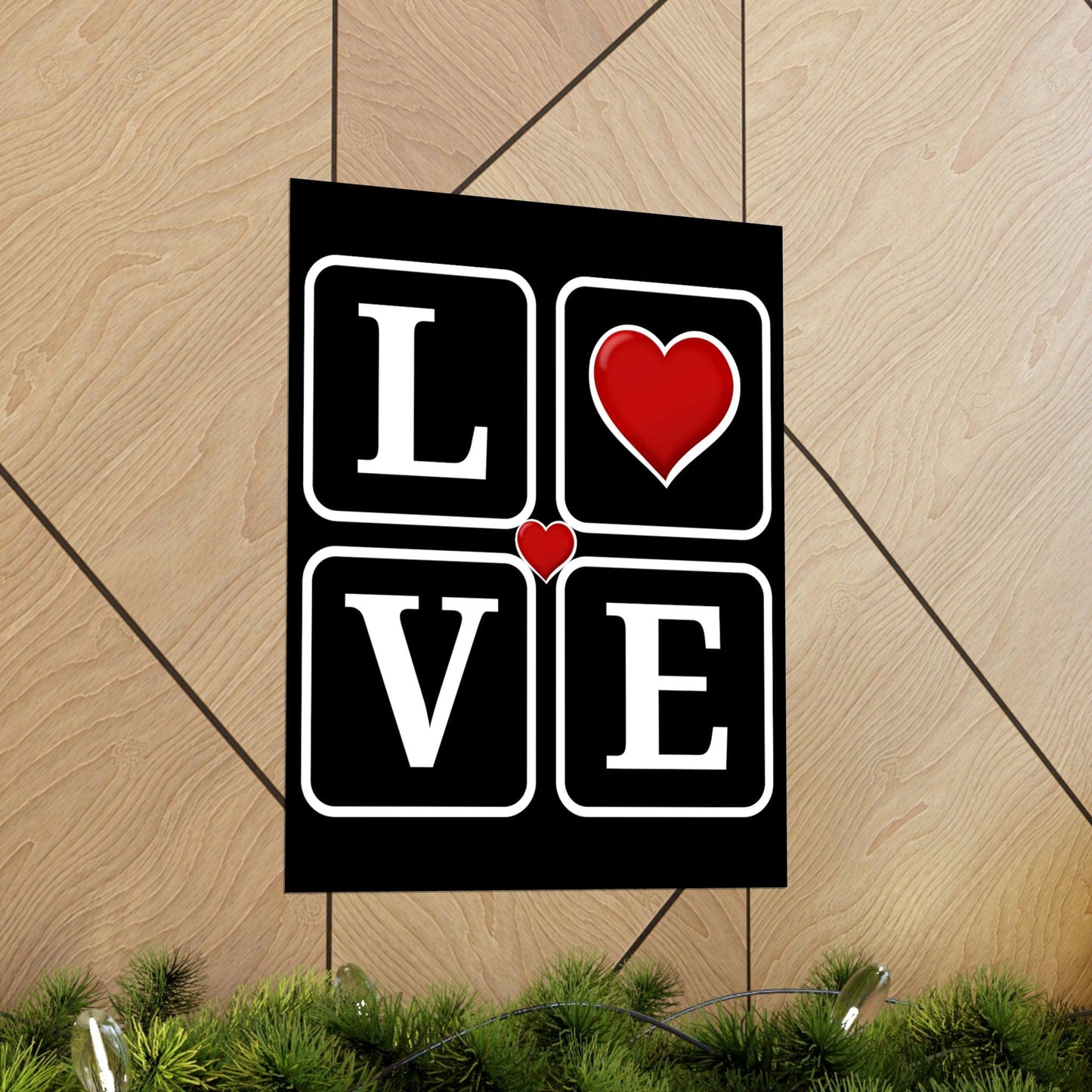 Love Square with Heart Premium Matte Vertical Posters - Giftsmojo