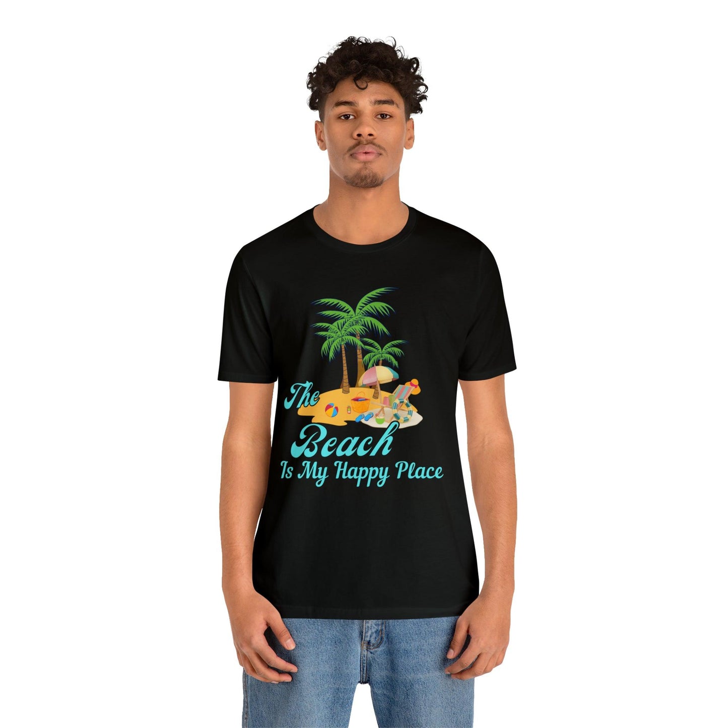Beach shirt, The Beach is my happy place shirt, Beach t-shirt, Summer shirt, Beachwear, Beach fashion, Stylish beach apparel