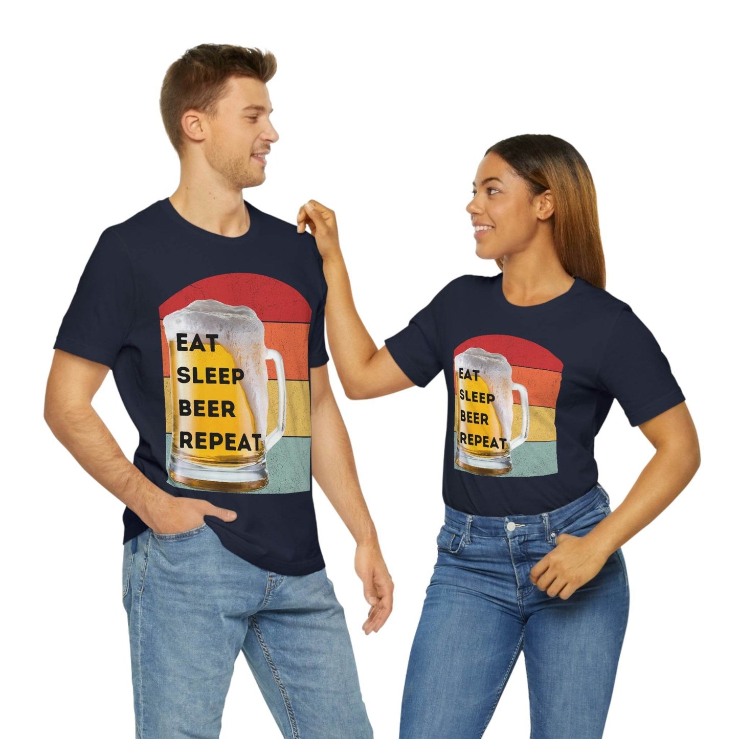 Retro shirt Eat Sleep Beer Repeat - funny beer shirt - Giftsmojo