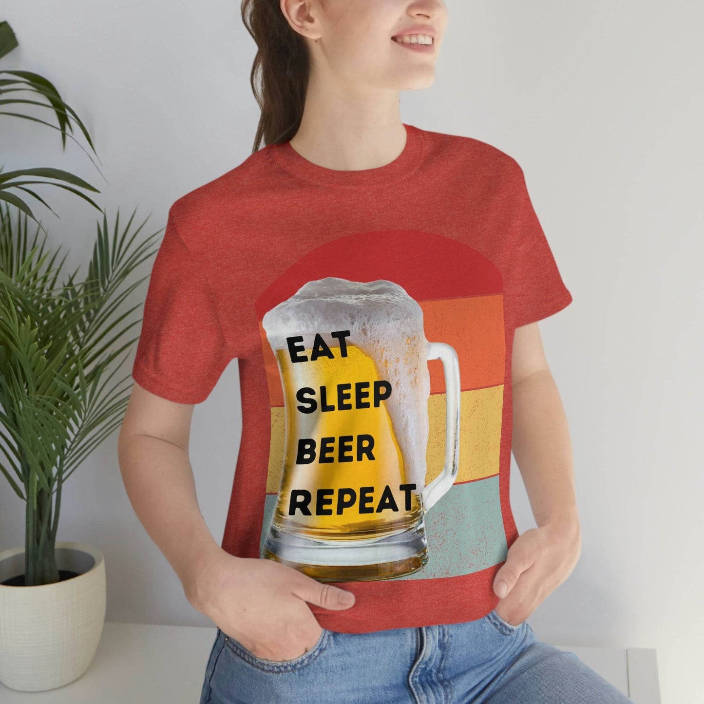 Retro shirt Eat Sleep Beer Repeat - funny beer shirt - Giftsmojo
