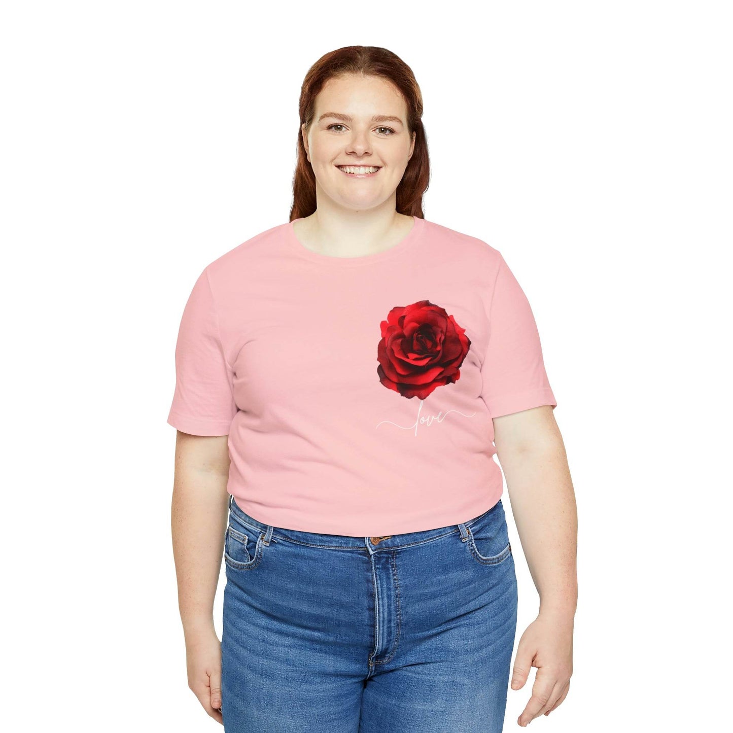 Love Rose Flower T-shirt for Women, Rose Graphic T-shirt, floral shirt, gift for her, love shirt - Giftsmojo