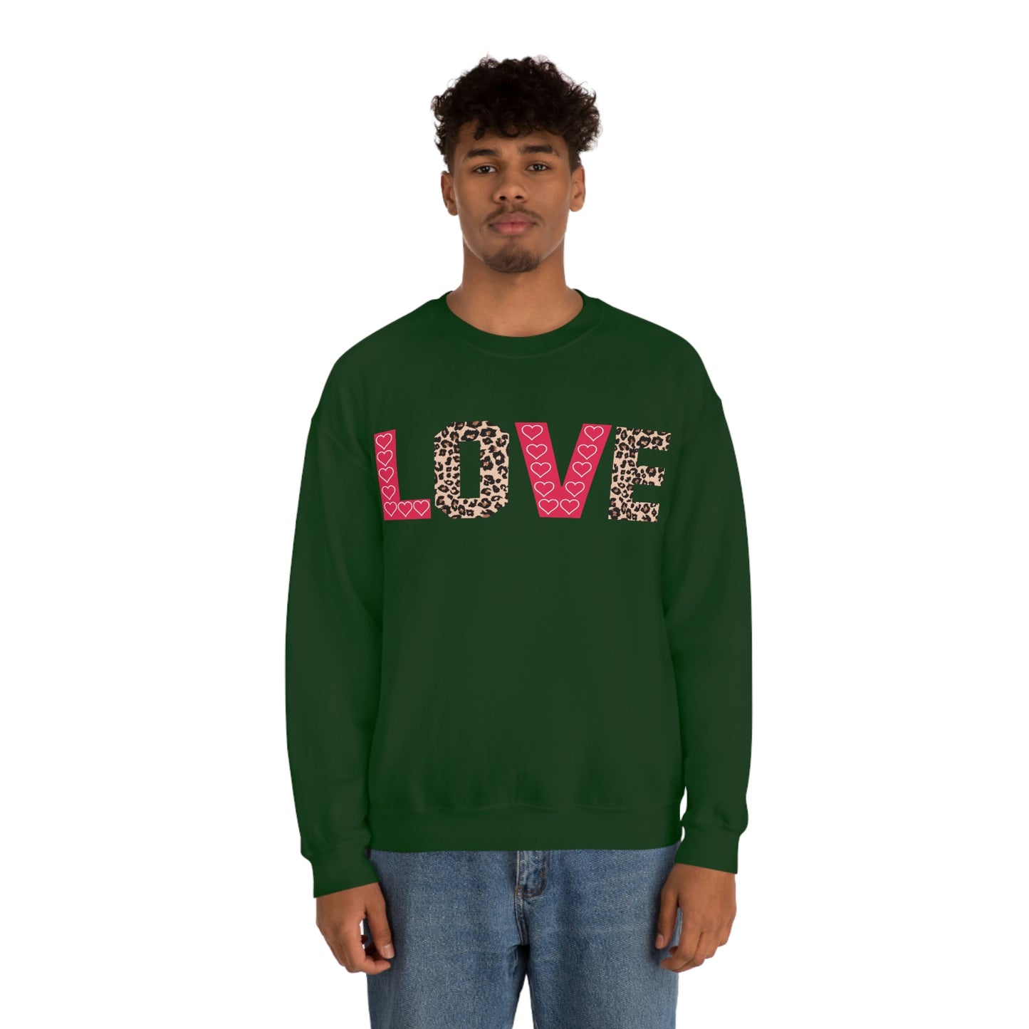 Love Sweatshirt with partial leopard print