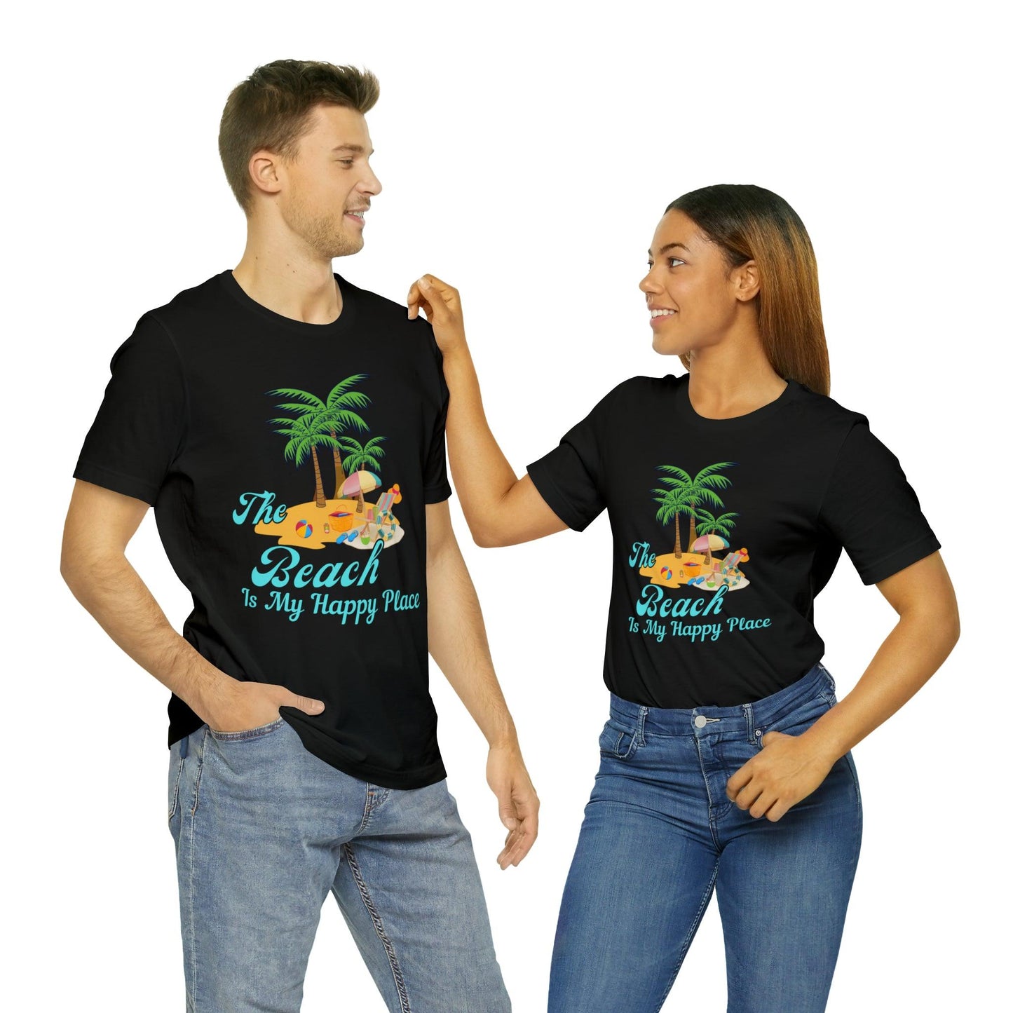 Beach shirt, The Beach is my happy place shirt, Beach t-shirt, Summer shirt, Beachwear, Beach fashion, Stylish beach apparel