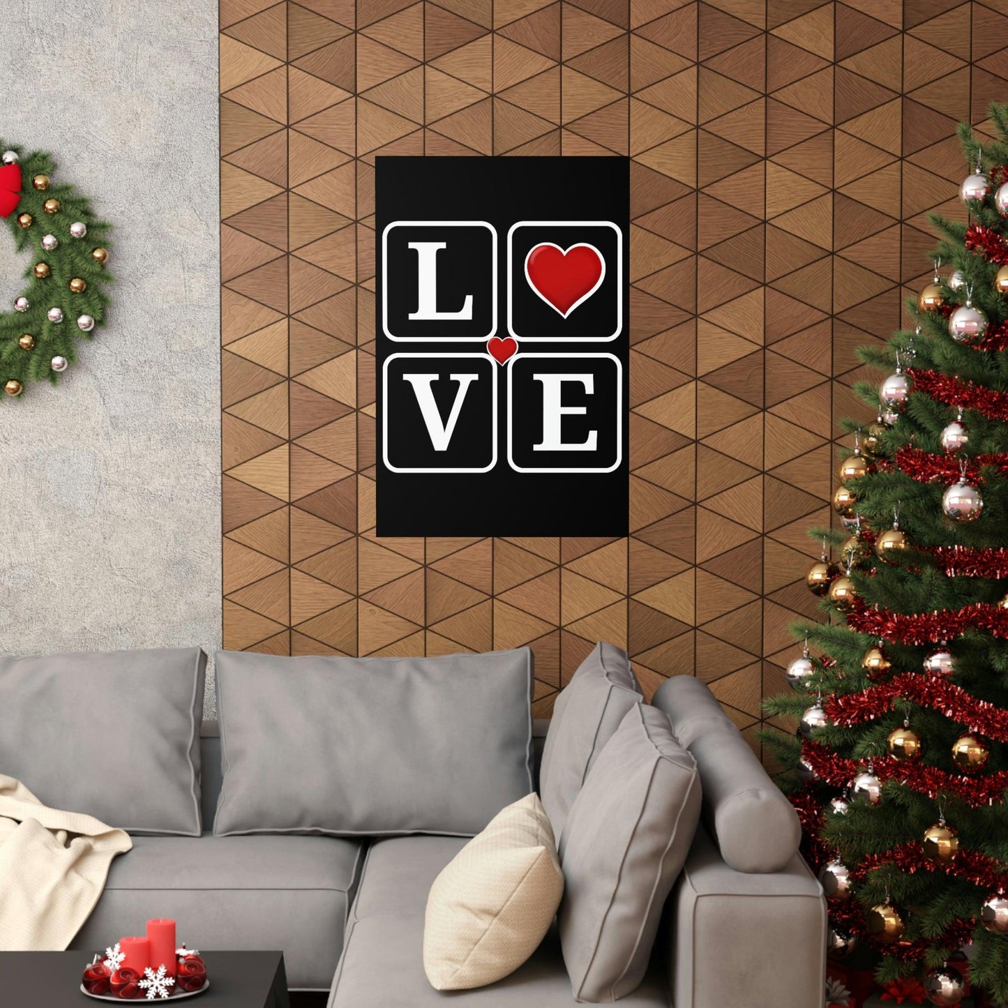 Love Square with Heart Premium Matte Vertical Posters - Giftsmojo