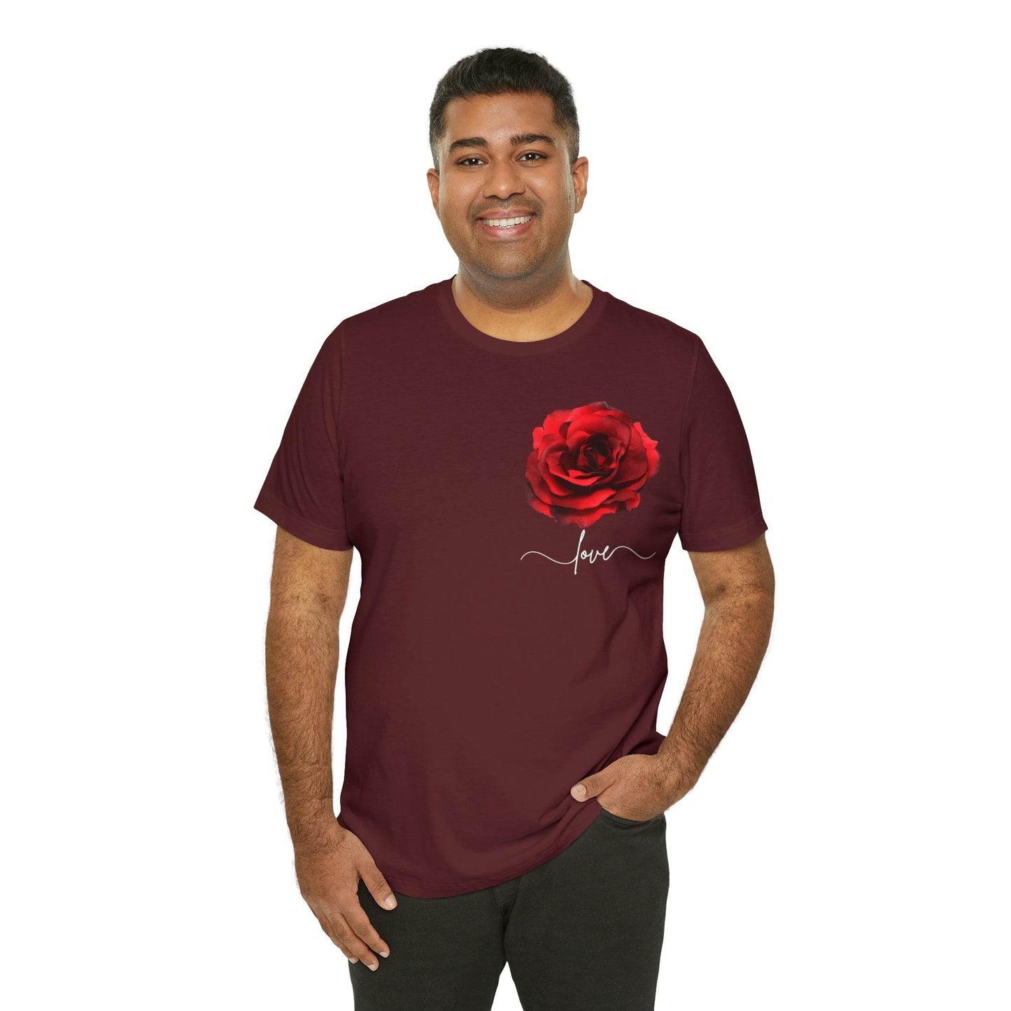 Love Rose Flower T-shirt for Women, Rose Graphic T-shirt, floral shirt, gift for her, love shirt - Giftsmojo