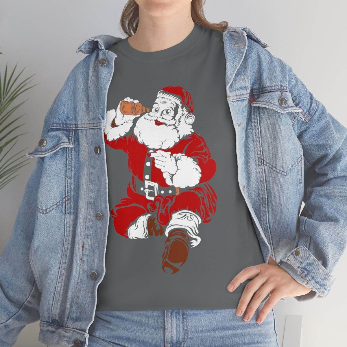 Santa Drinking Beer Funny T-shirt Funny Christmas Shirt Funny Santa Shirt Santa Gift - Giftsmojo